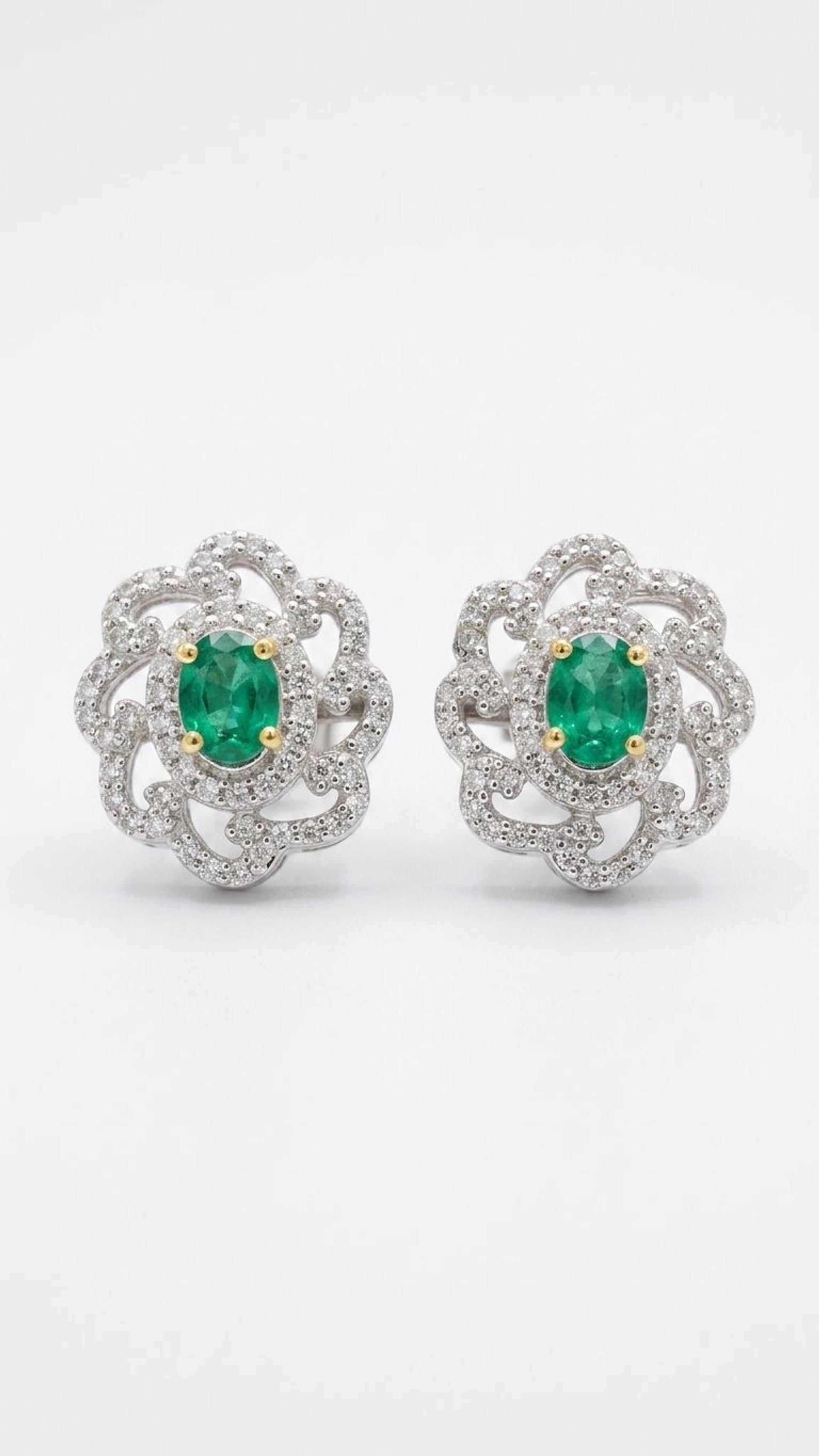 Emerald Stud view 4 — Studs in 92.5 Sterling Silver