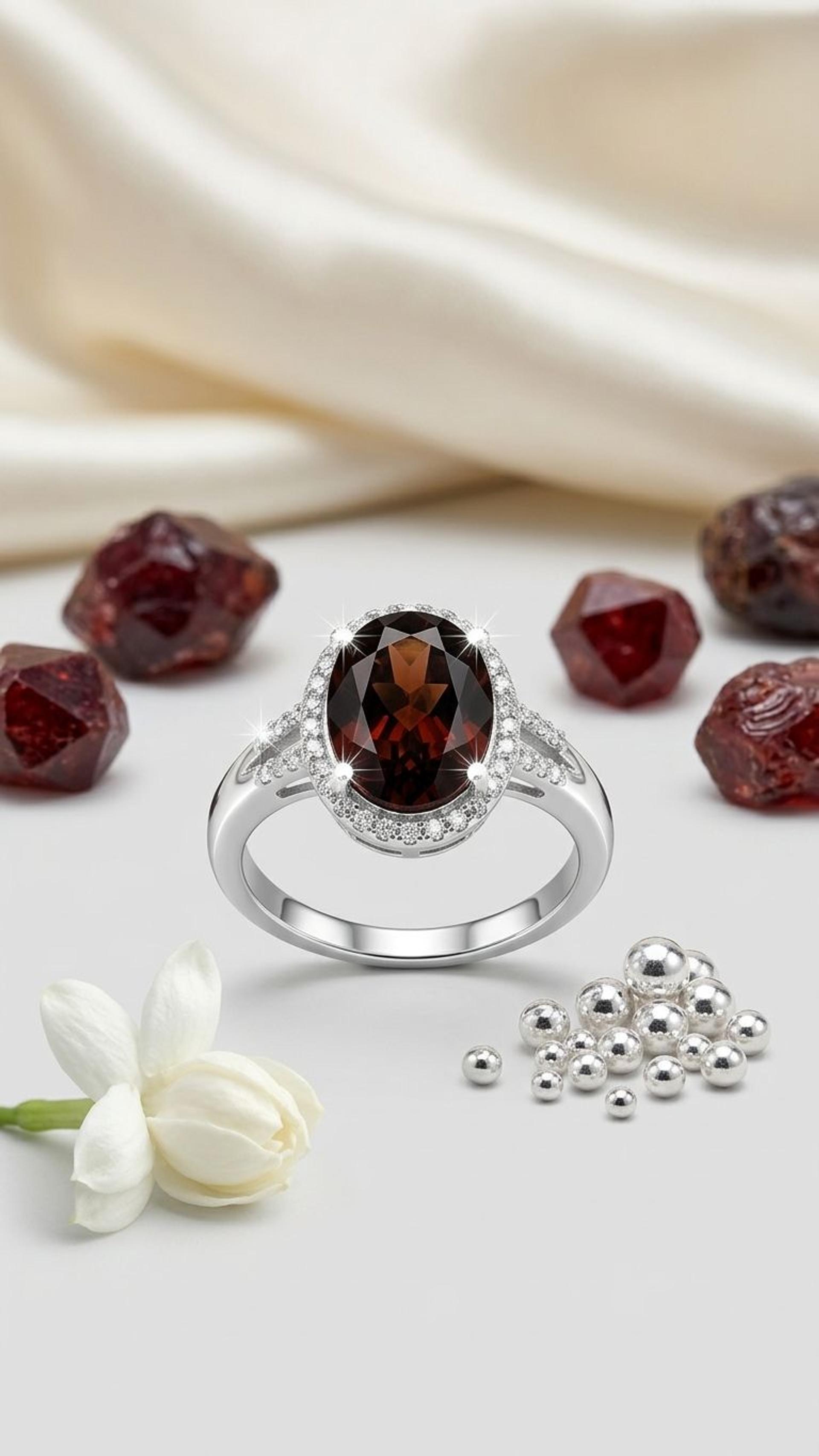 Tourmaline Ring view 3 — Rings in 92.5 Sterling Silver