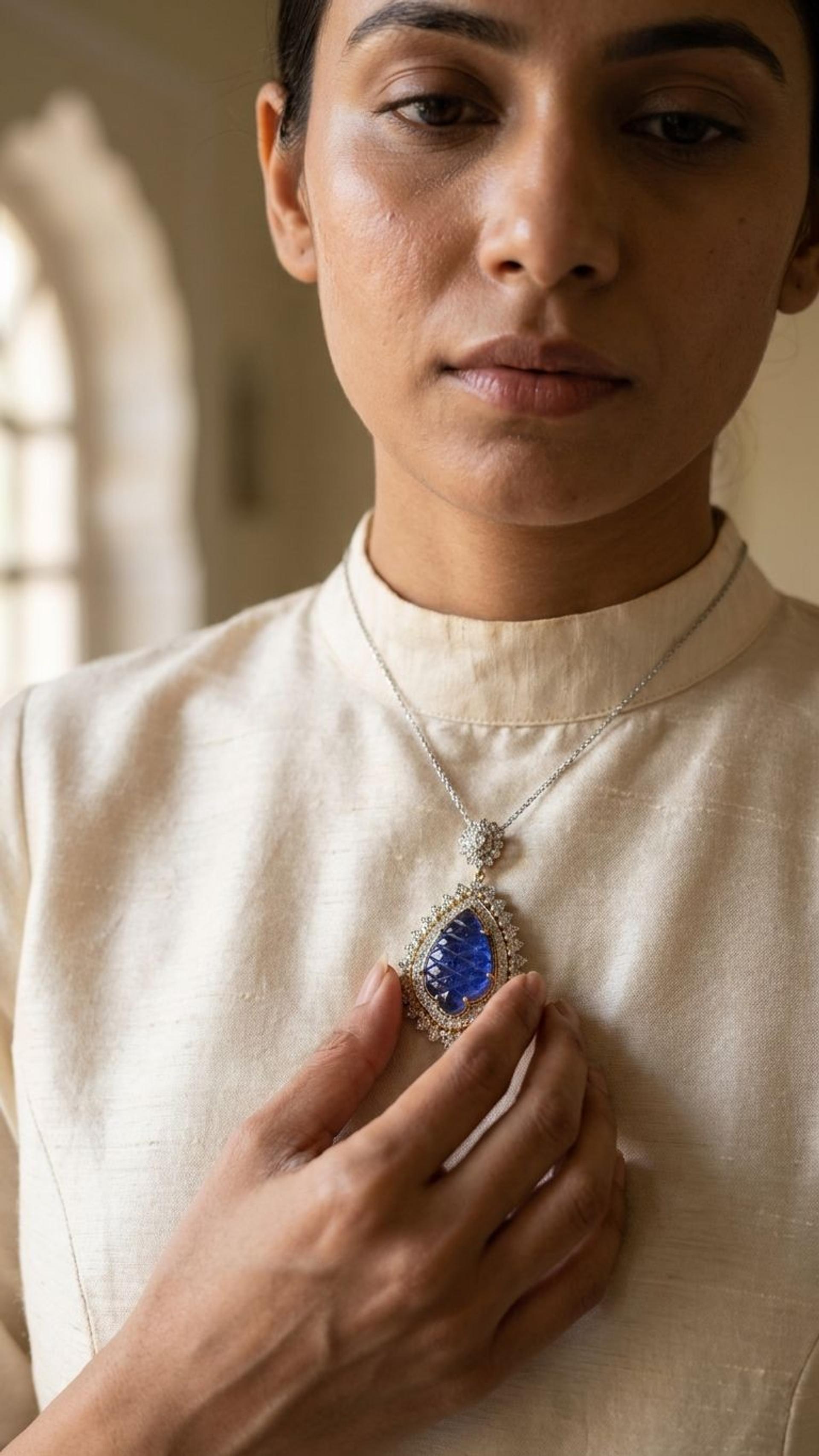 Tanzanite Pendant view 3 — Pendants in 92.5 Sterling Silver