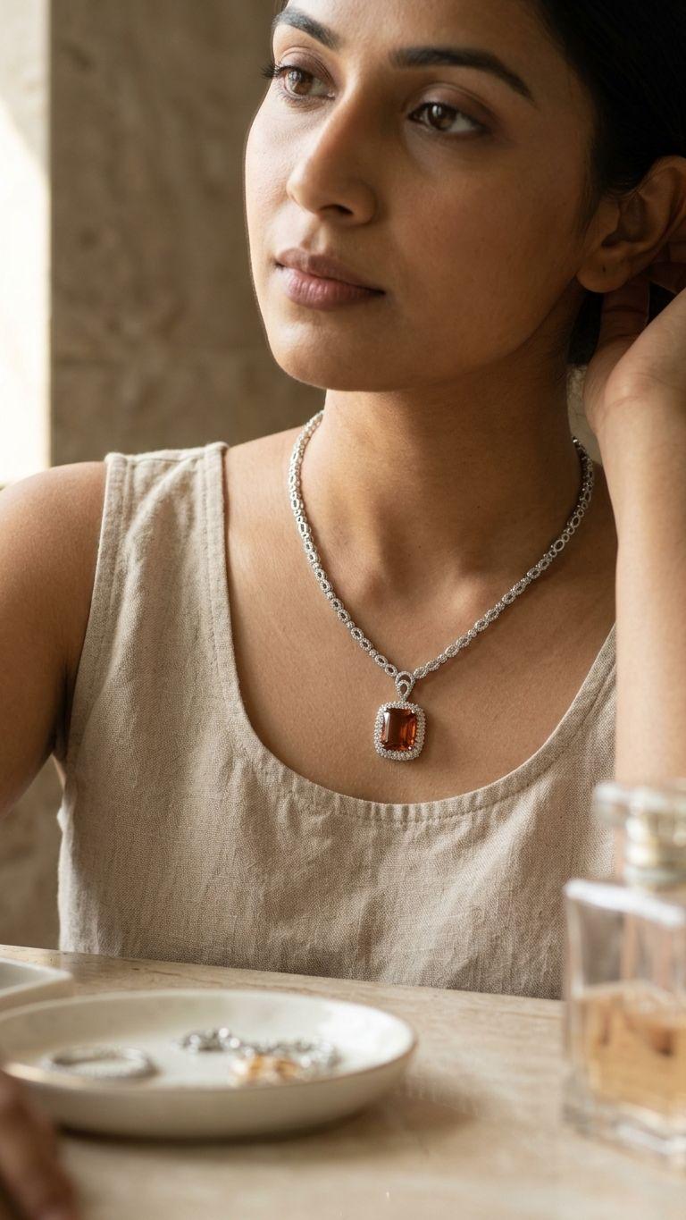 Tourmaline Tourmaline Necklace in 92.5 Sterling Silver — Surya Jewellers Jaipur