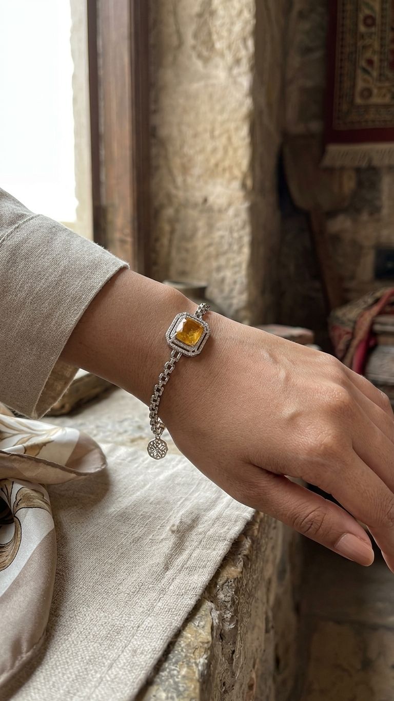 Yellow Sapphire Bracelet view 3 — Bracelets in 92.5 Sterling Silver