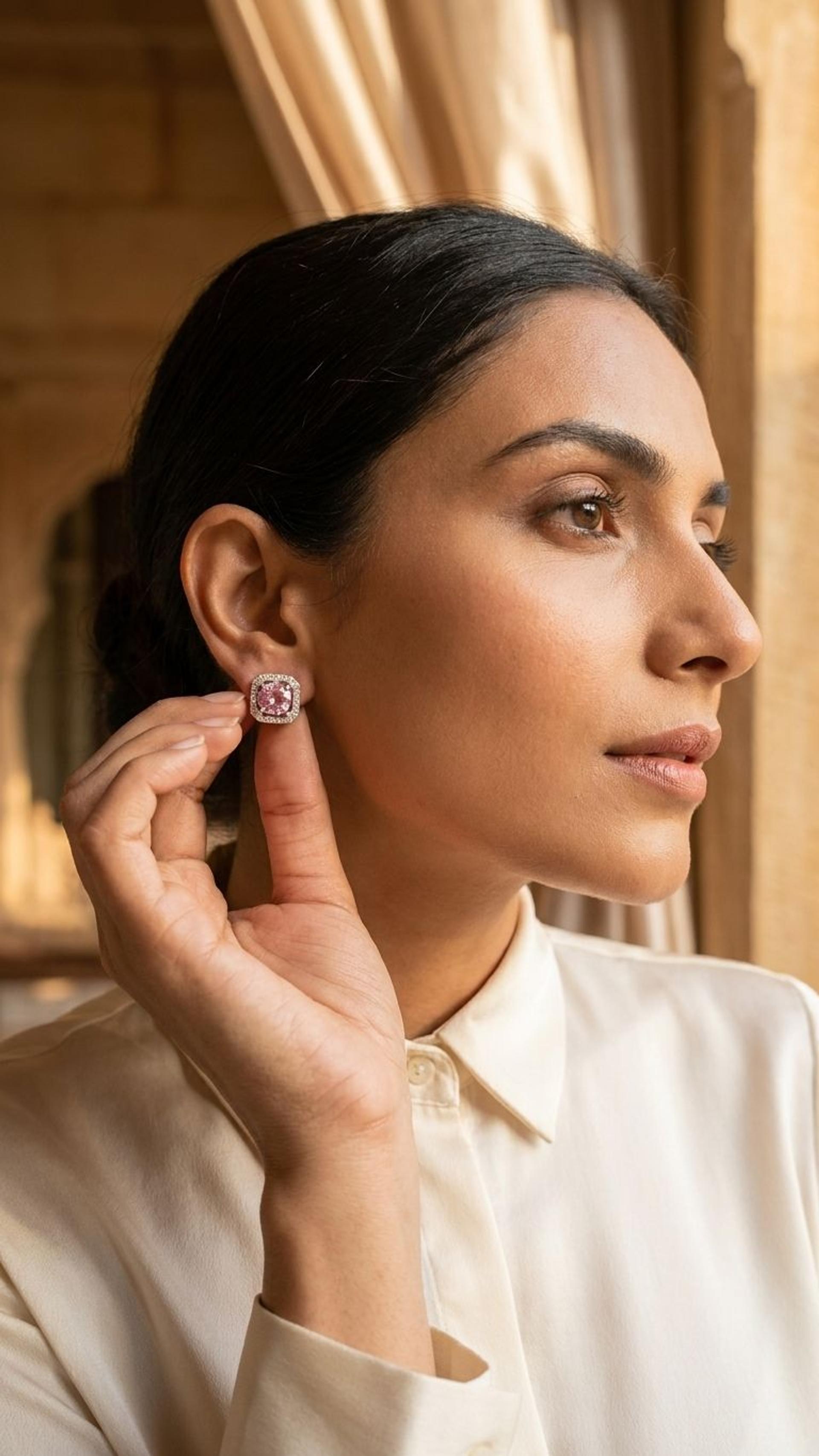Tourmaline Stud view 4 — Studs in 92.5 Sterling Silver