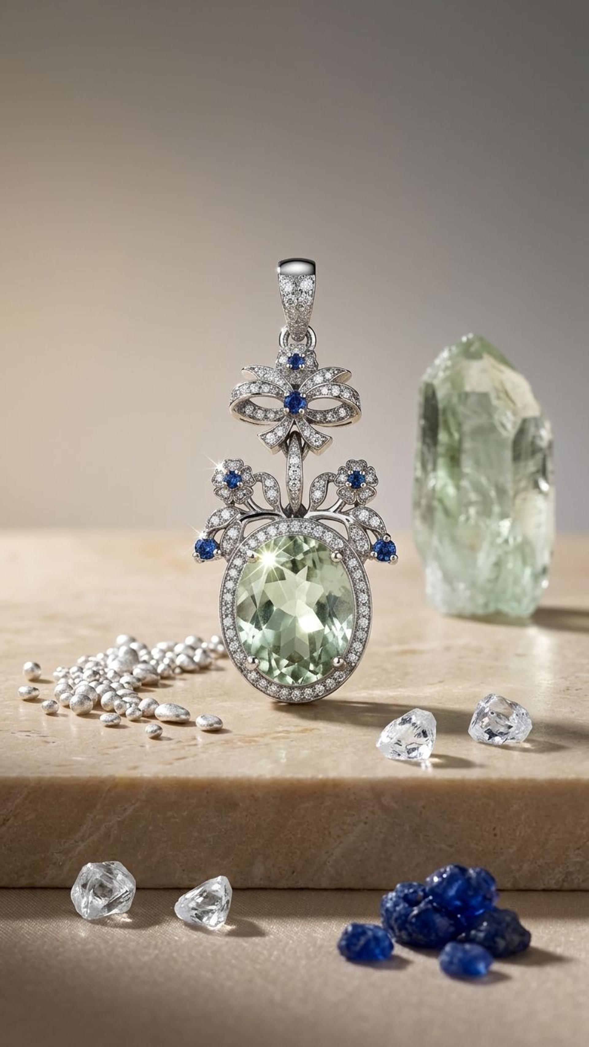 Tourmaline Pendant view 4 — Pendants in 92.5 Sterling Silver