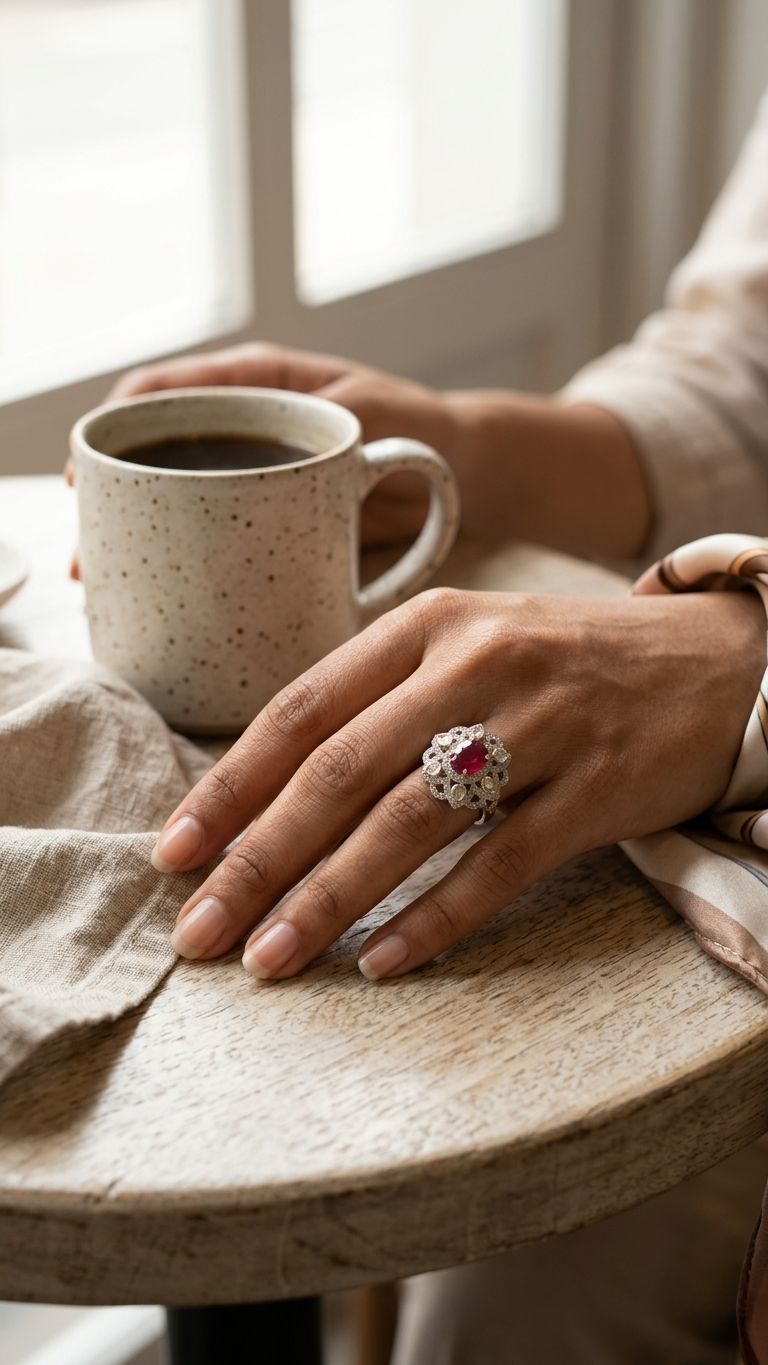 Ruby Ring view 2 — Rings in 92.5 Sterling Silver