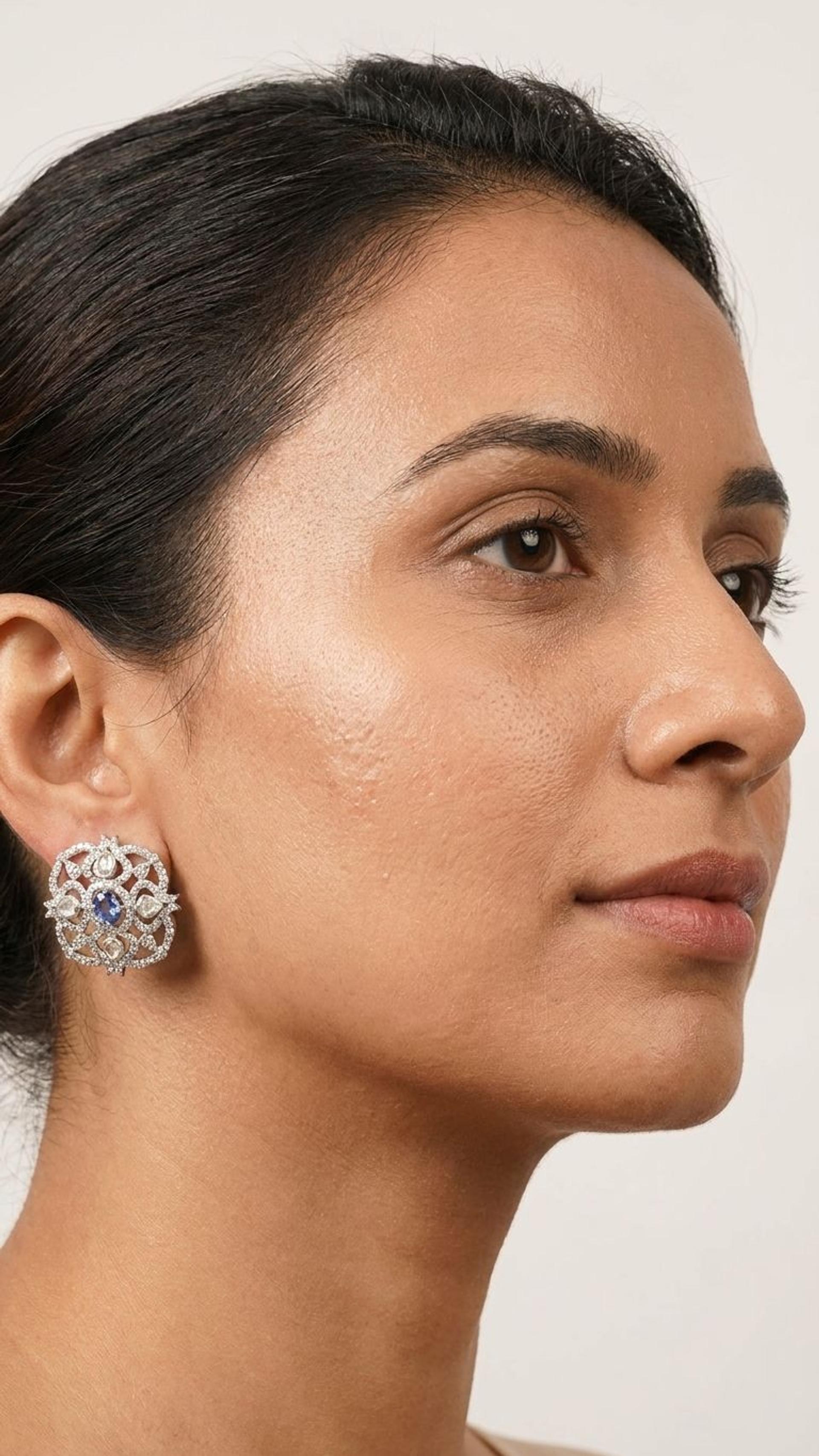 Tanzanite Tanzanite Stud in 92.5 Sterling Silver — Surya Jewellers Jaipur