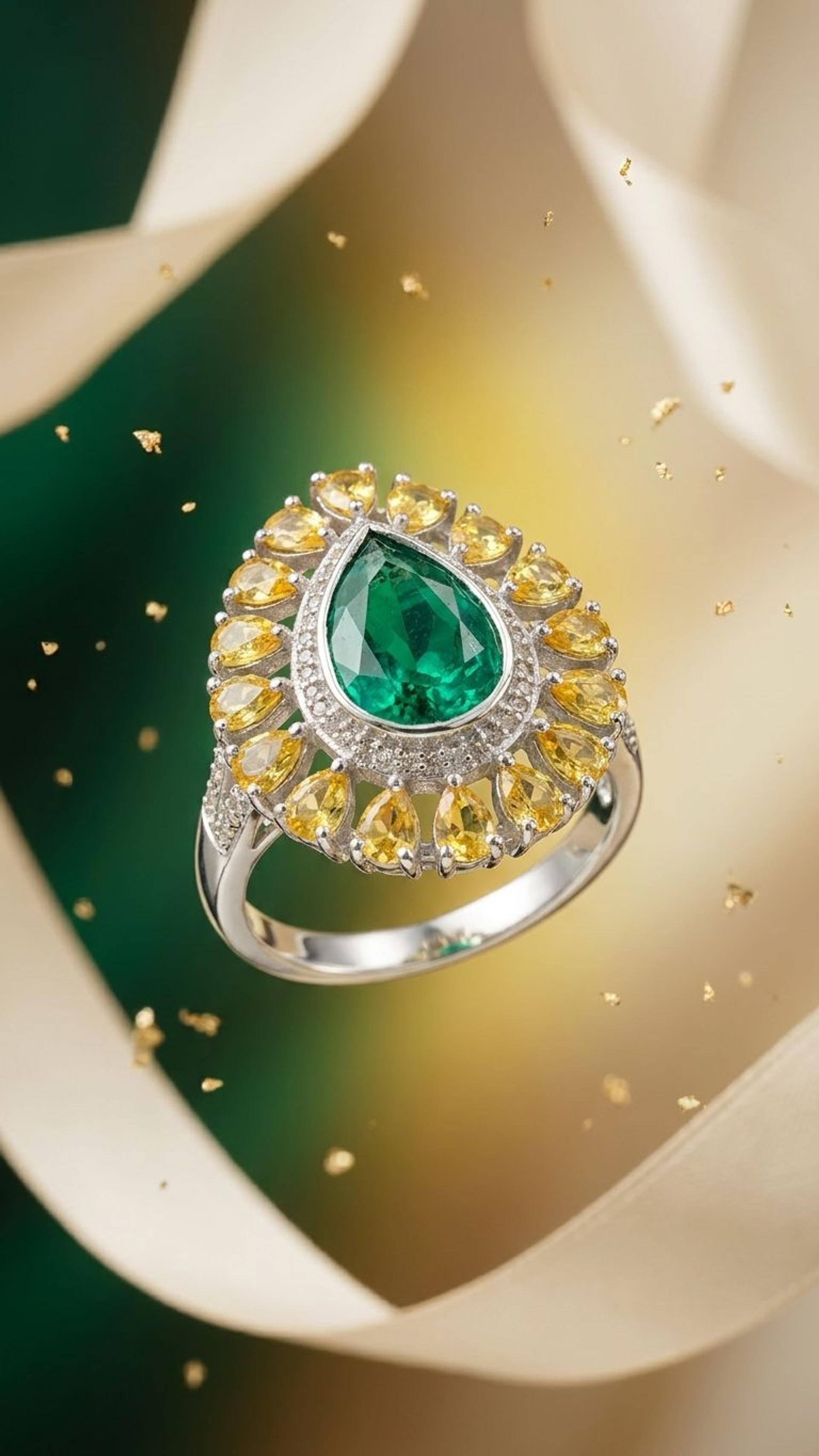 Yellow Sapphire Yellow Sapphire Ring in 92.5 Sterling Silver — Surya Jewellers Jaipur