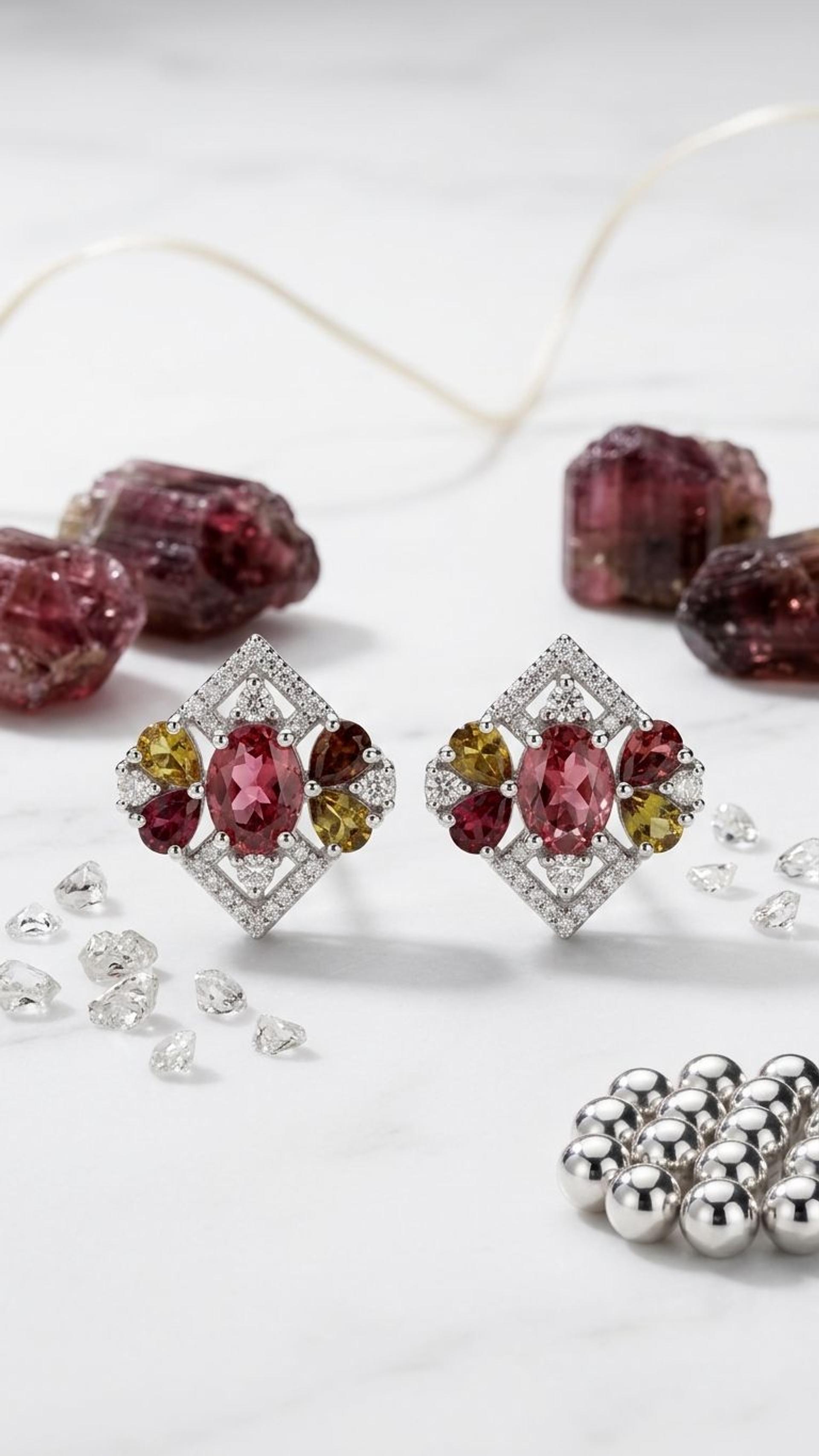 Tourmaline Stud view 4 — Studs in 92.5 Sterling Silver