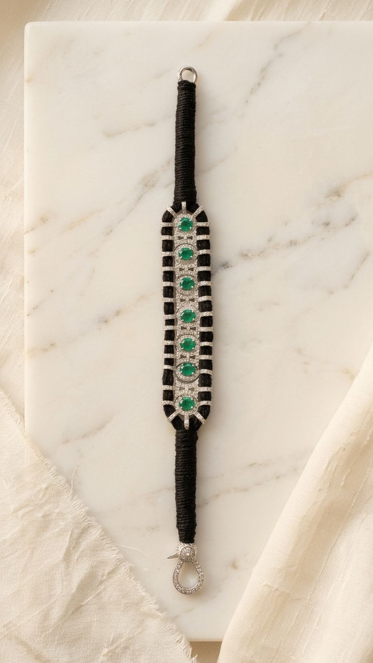 Emerald Bracelet view 3 — Bracelets in 92.5 Sterling Silver