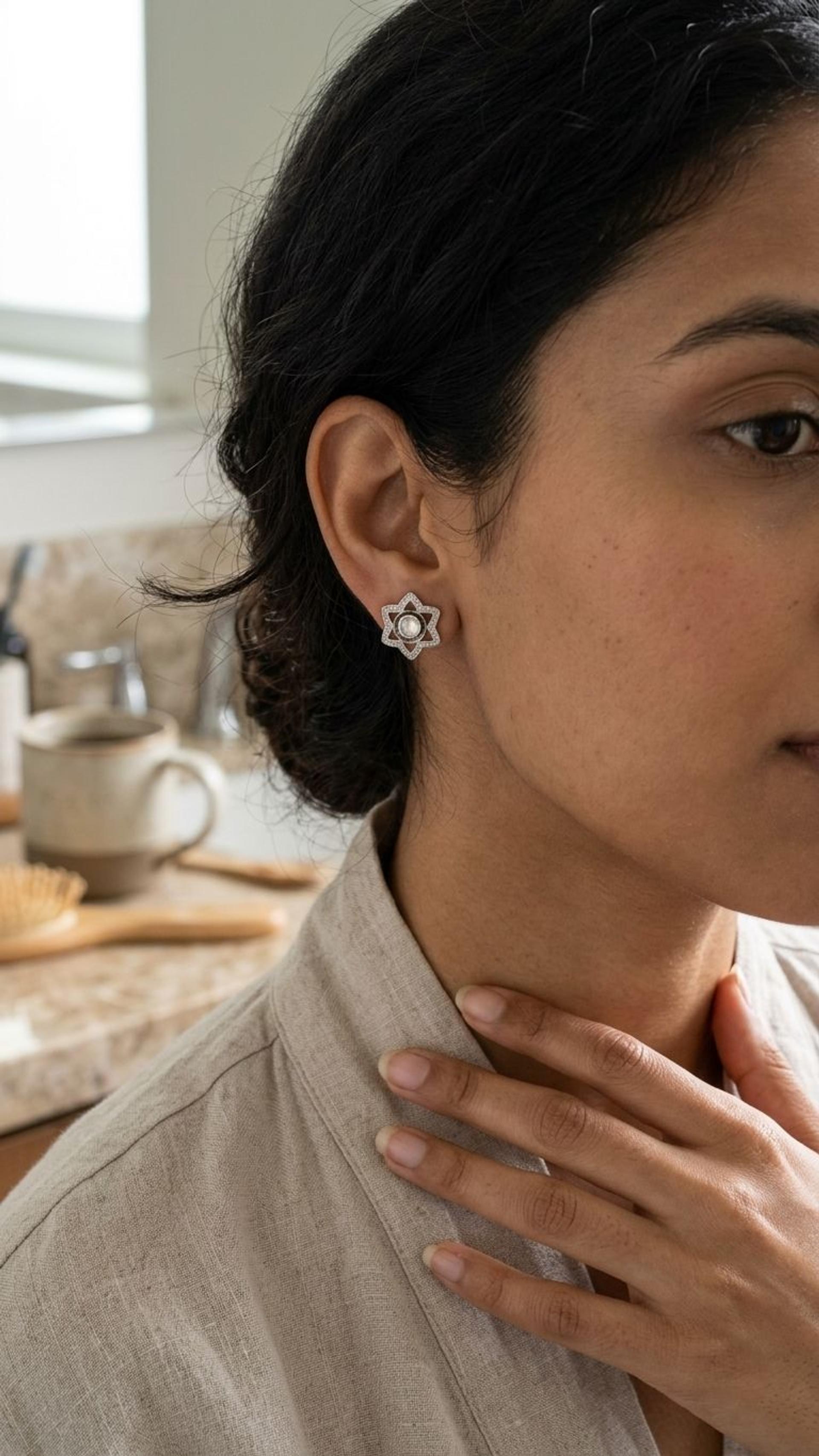 Silver Stud view 4 — Studs in 92.5 Sterling Silver