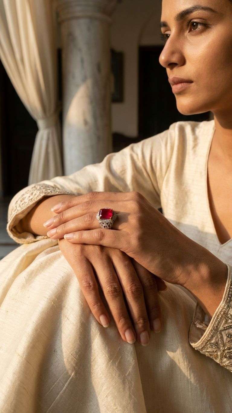 Ruby Ring in 92.5 sterling silver by Surya Jewellers Jaipur