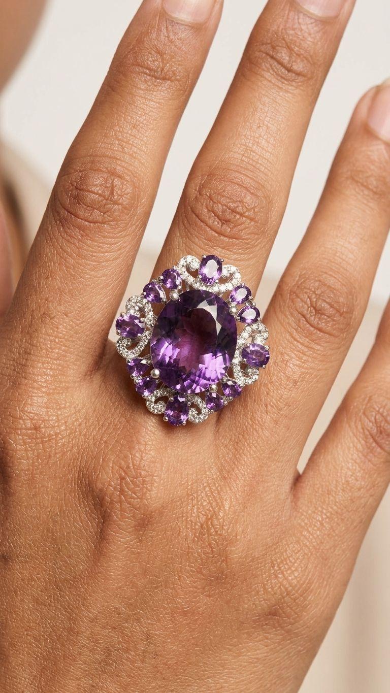 Amethyst Amethyst Ring — 92.5 Sterling Silver