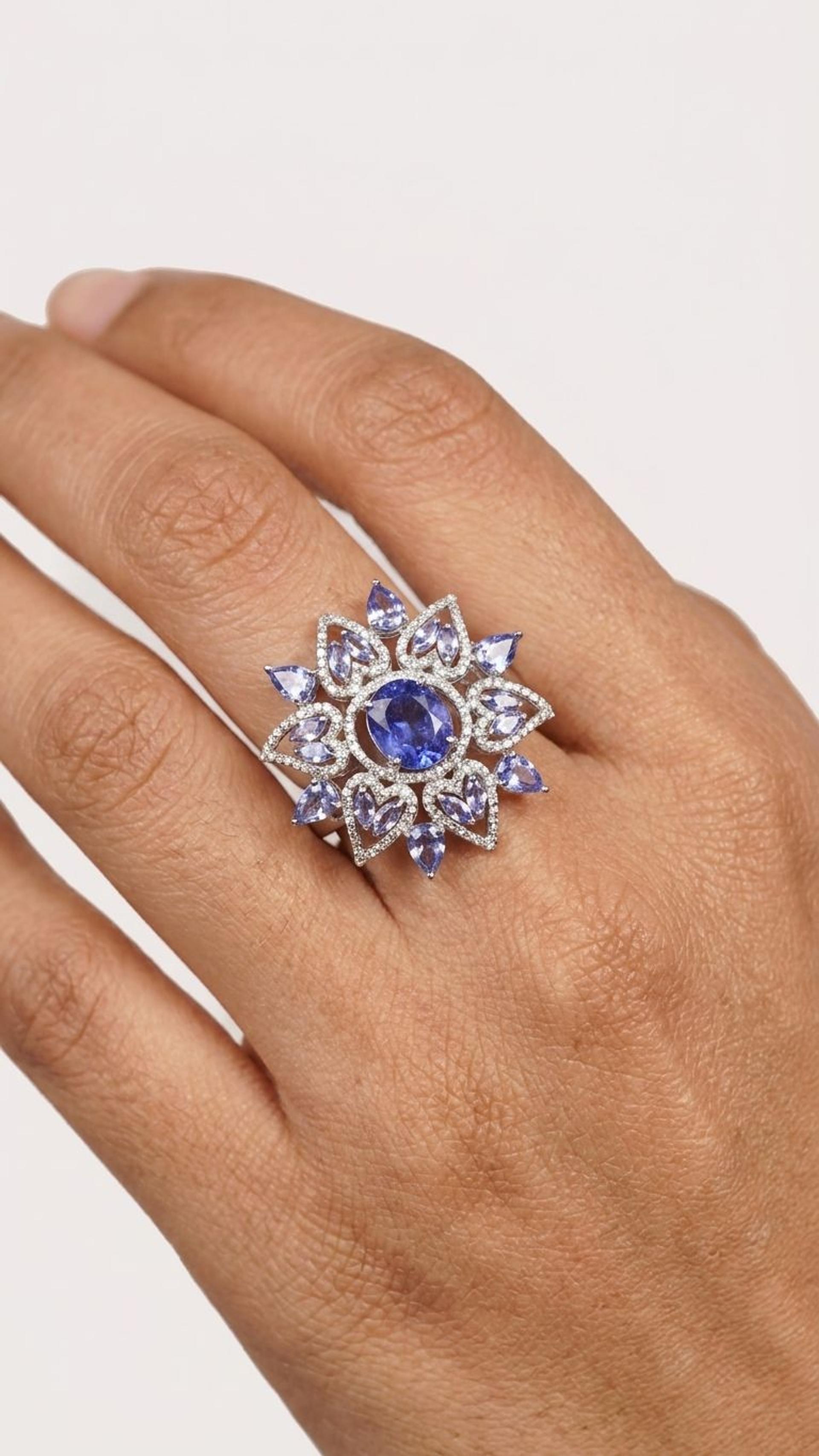 Tanzanite Ring view 4 — Rings in 92.5 Sterling Silver