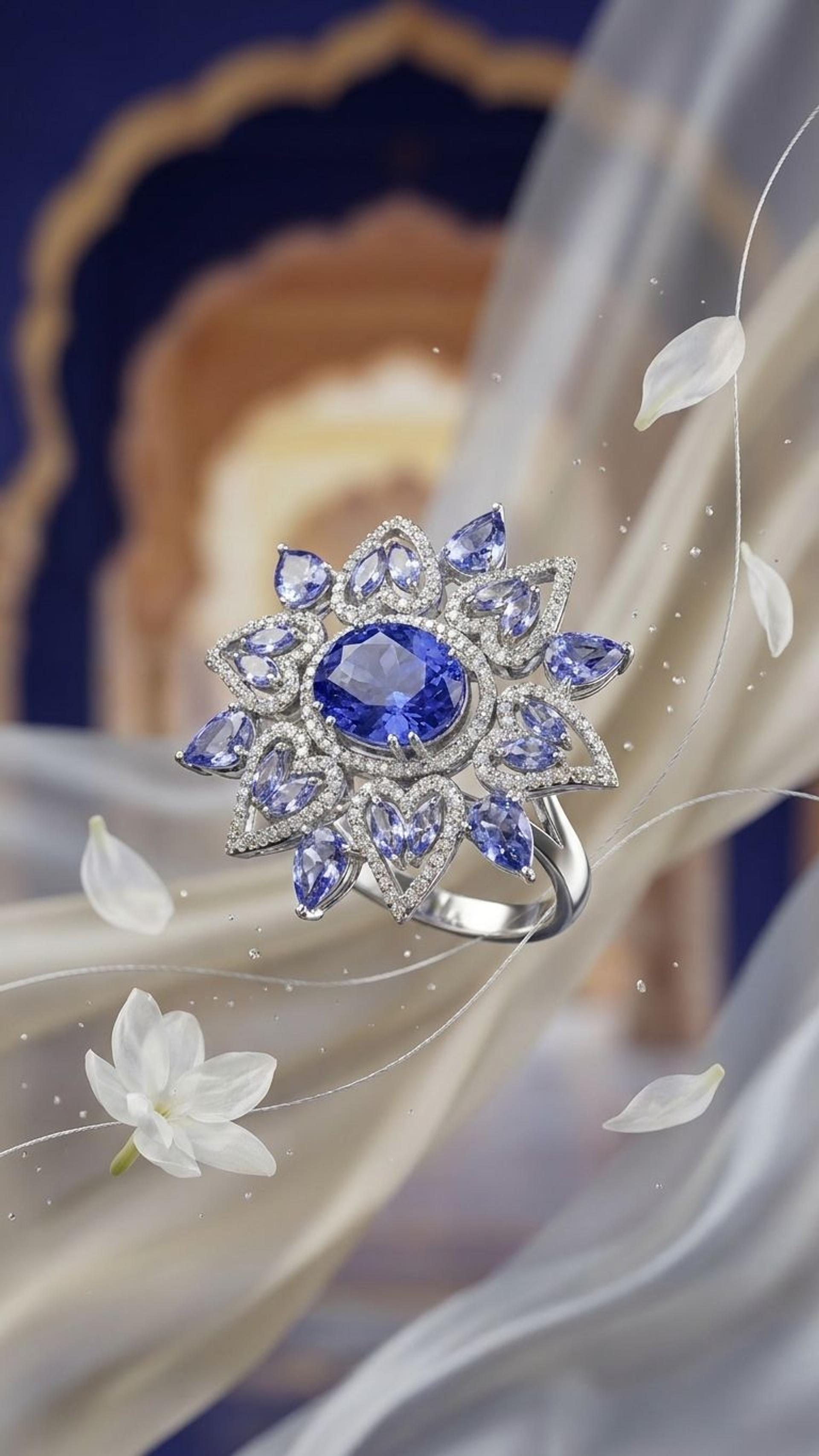 Tanzanite Ring view 2 — Rings in 92.5 Sterling Silver