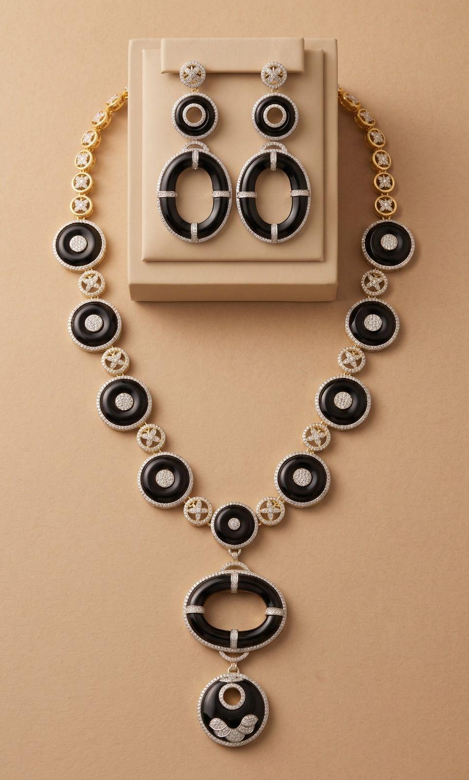 Onyx Onyx Necklace — 92.5 Sterling Silver