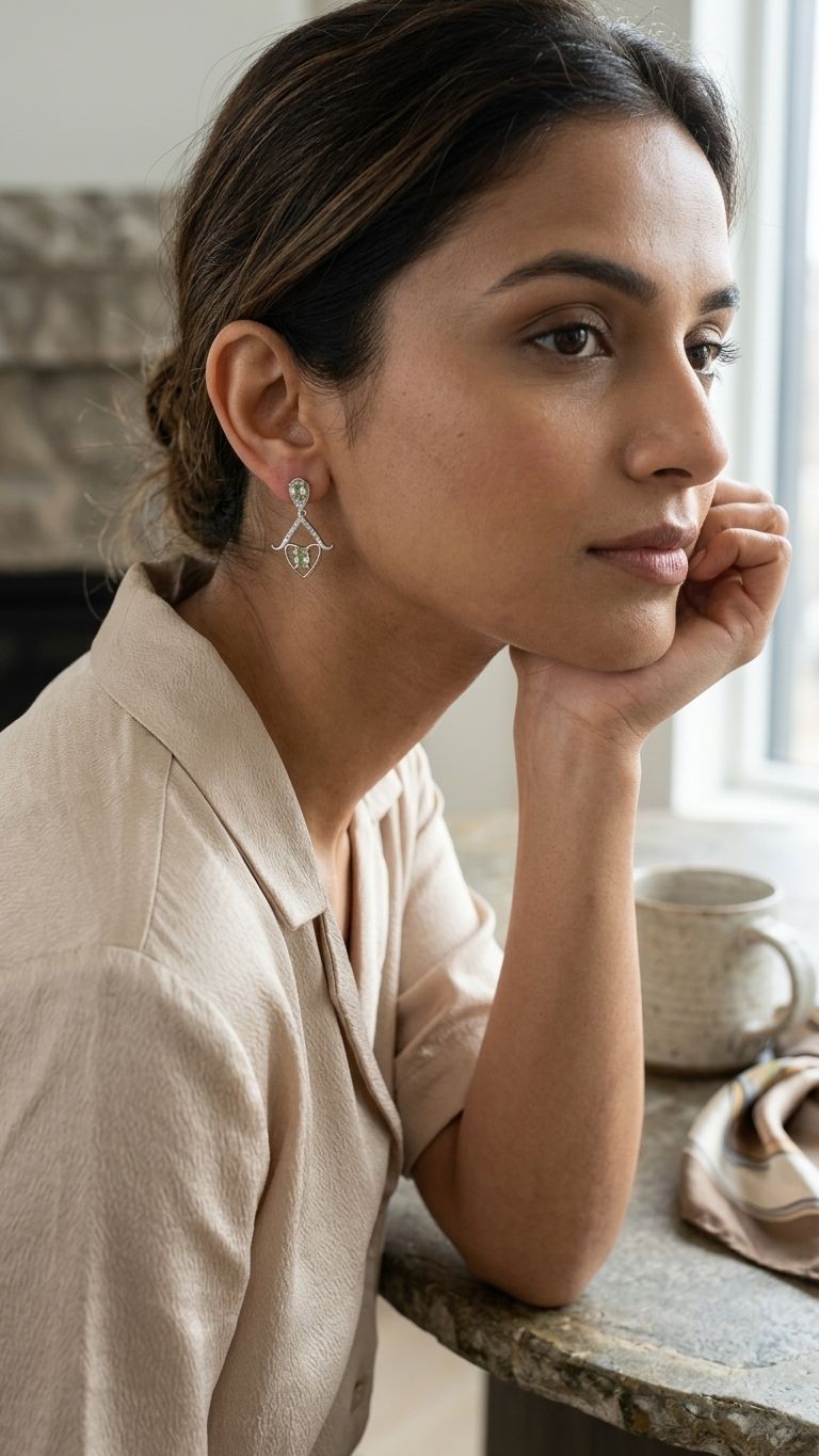 Tourmaline Earrings view 3 — Earrings in 92.5 Sterling Silver