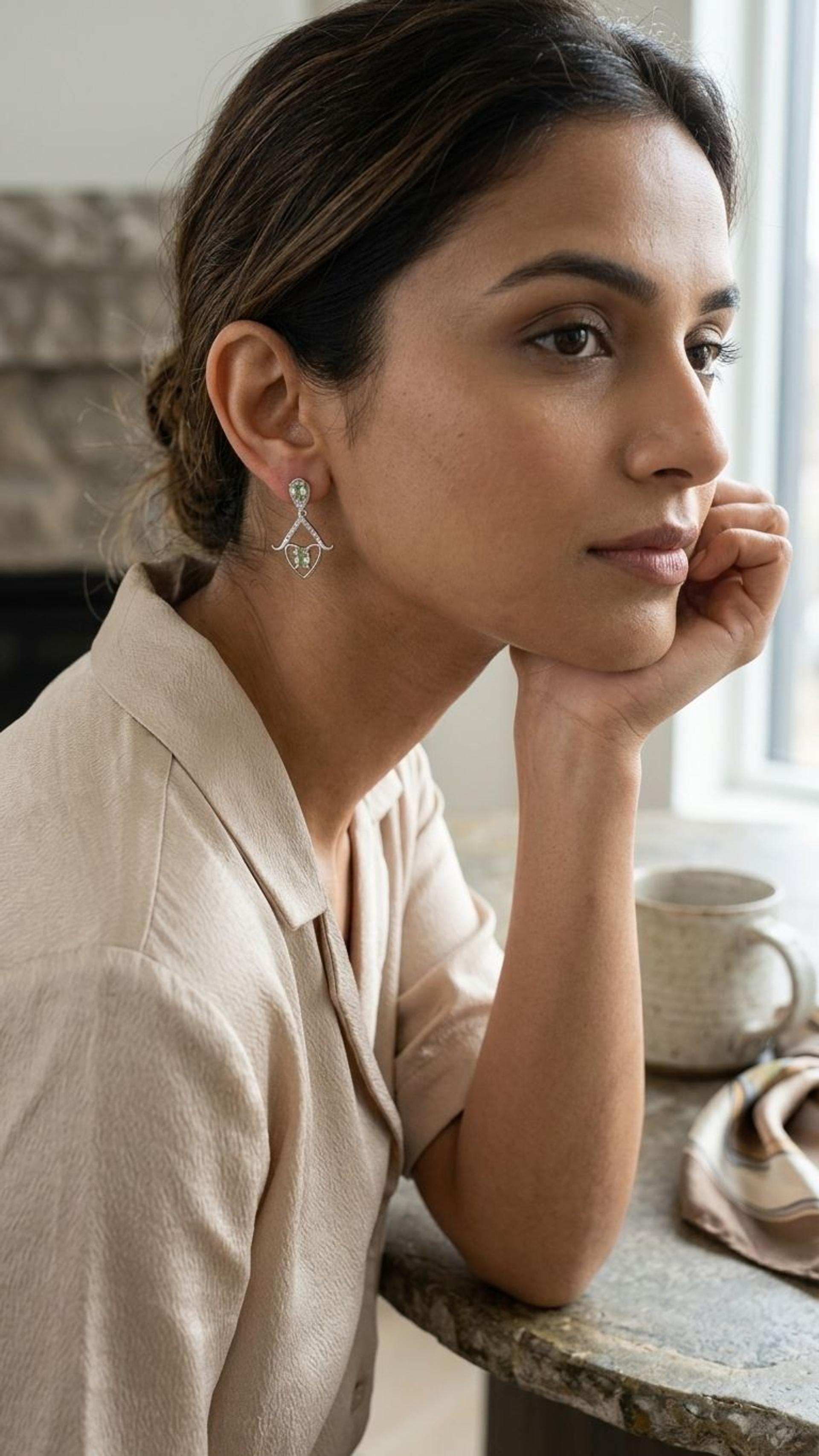 Tourmaline Earrings view 3 — Earrings in 92.5 Sterling Silver