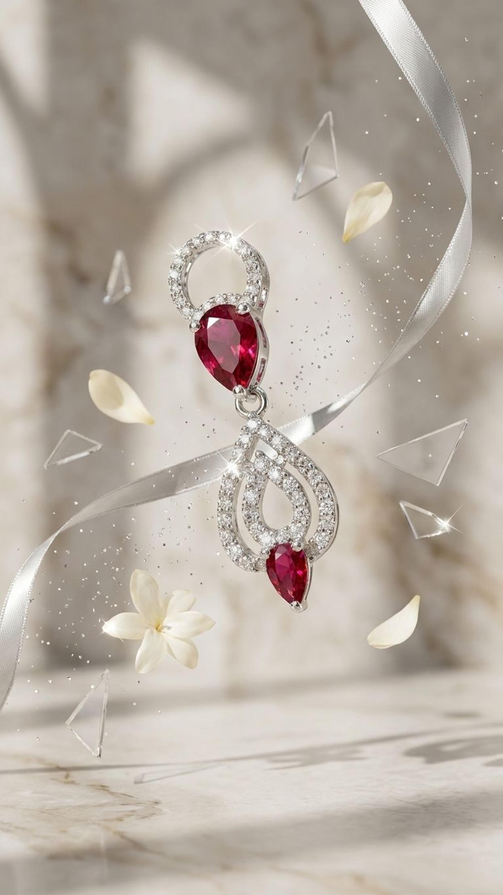 Ruby Ruby Earrings in 92.5 Sterling Silver — Surya Jewellers Jaipur