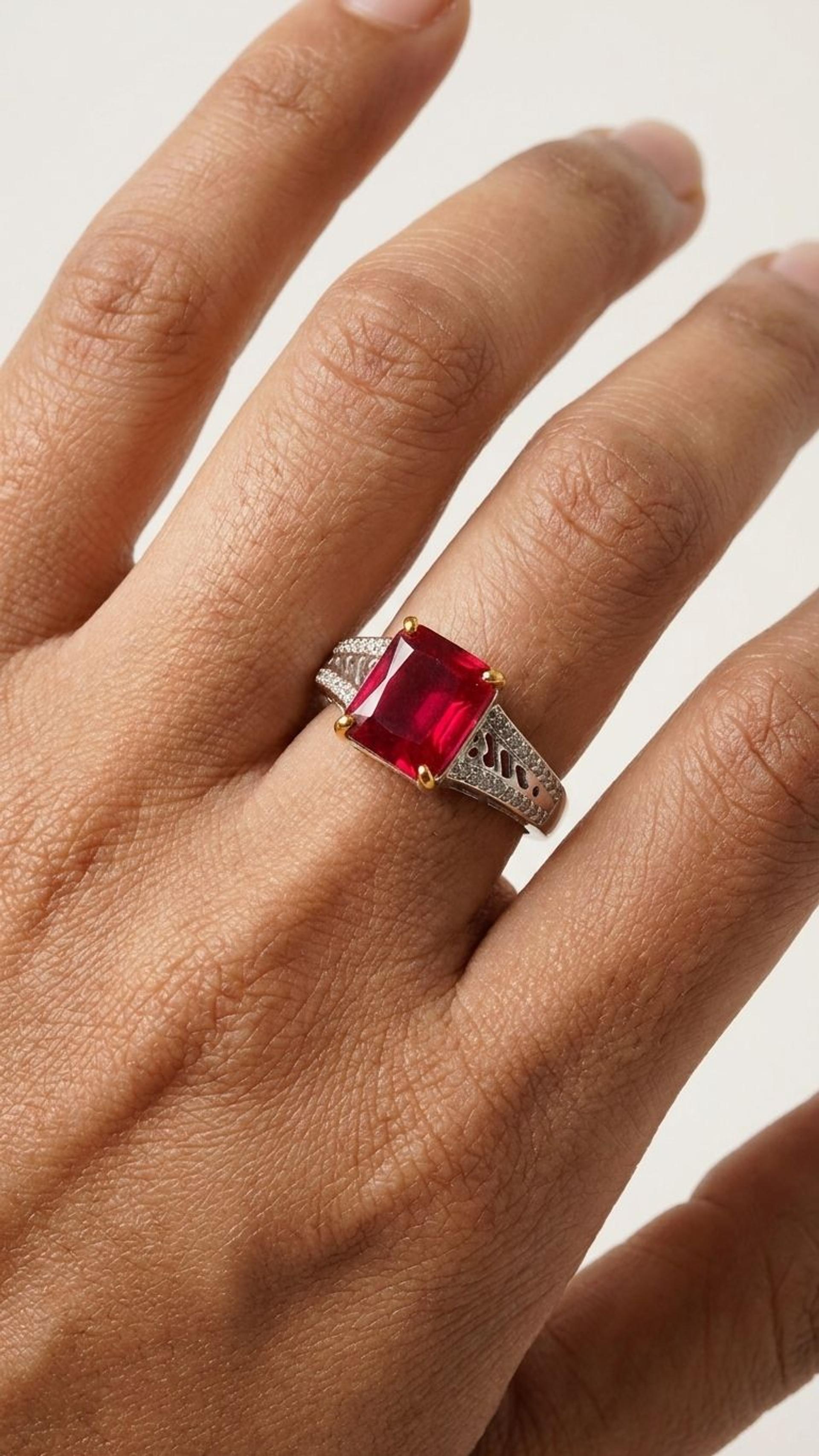 Ruby Ring view 4 — Rings in 92.5 Sterling Silver