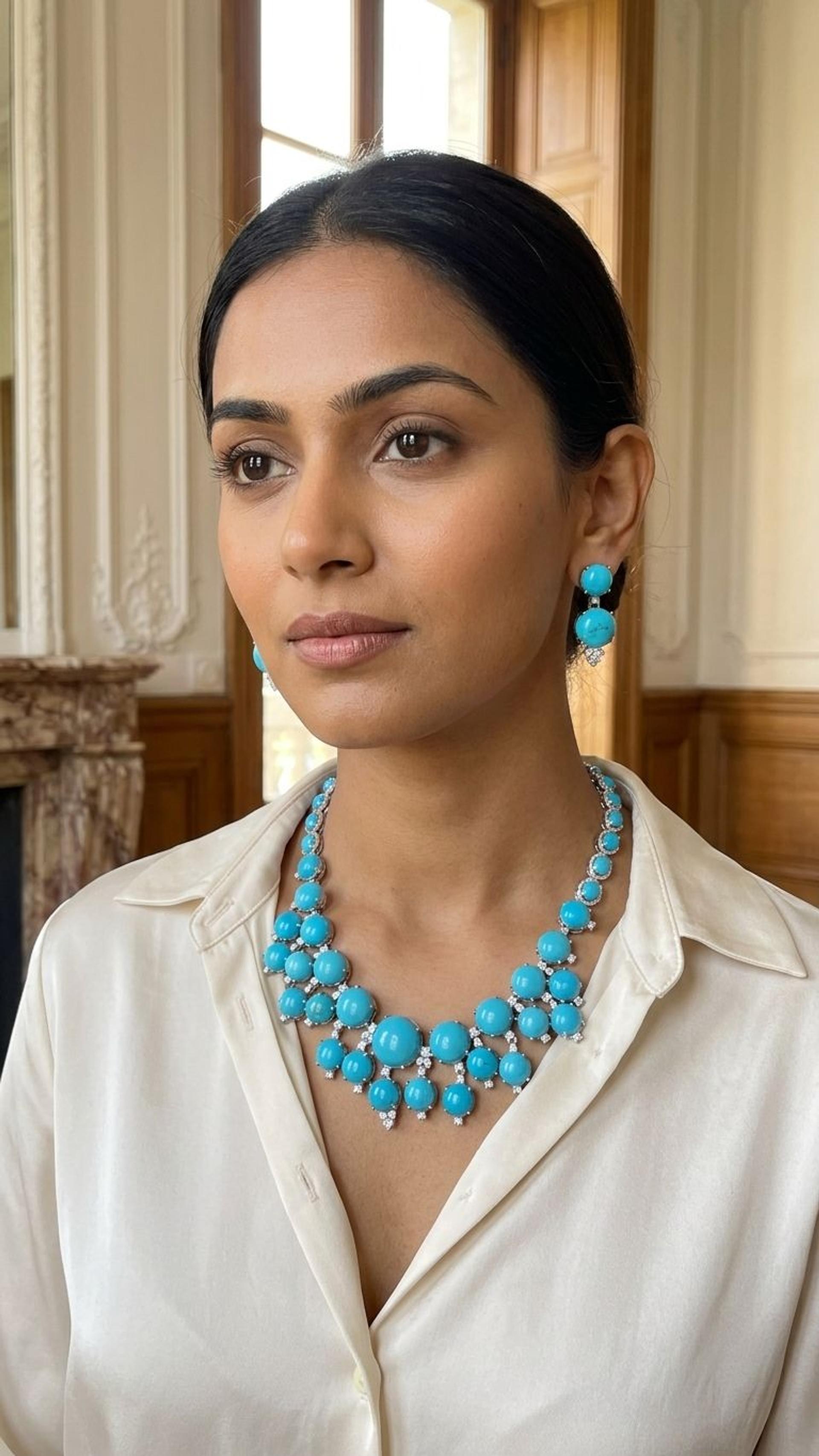 Turquoise Necklace view 3 — Necklaces in 92.5 Sterling Silver