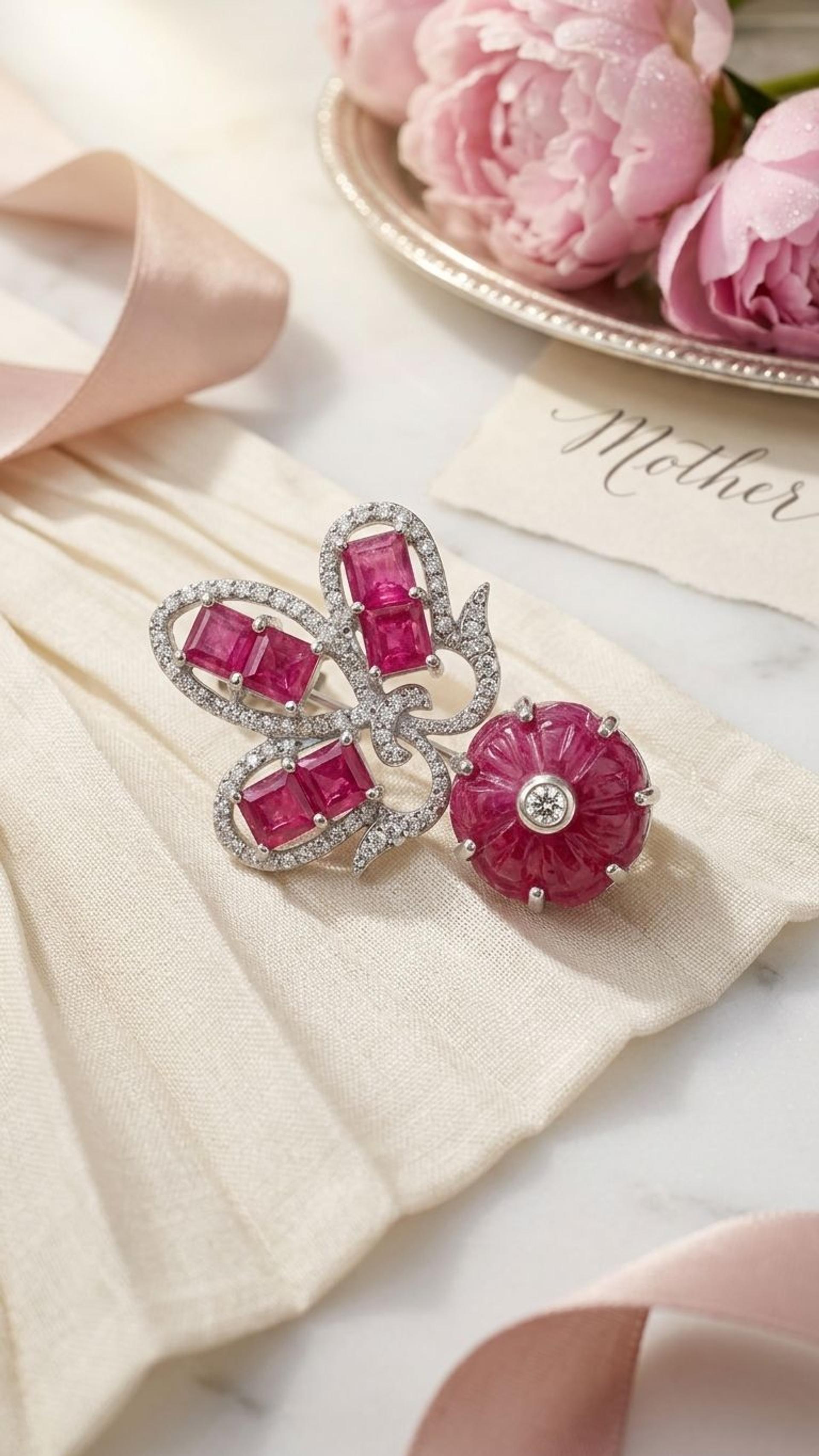 Ruby Ruby Carbeen Brooch view 3 — Brooches in 92.5 Sterling Silver