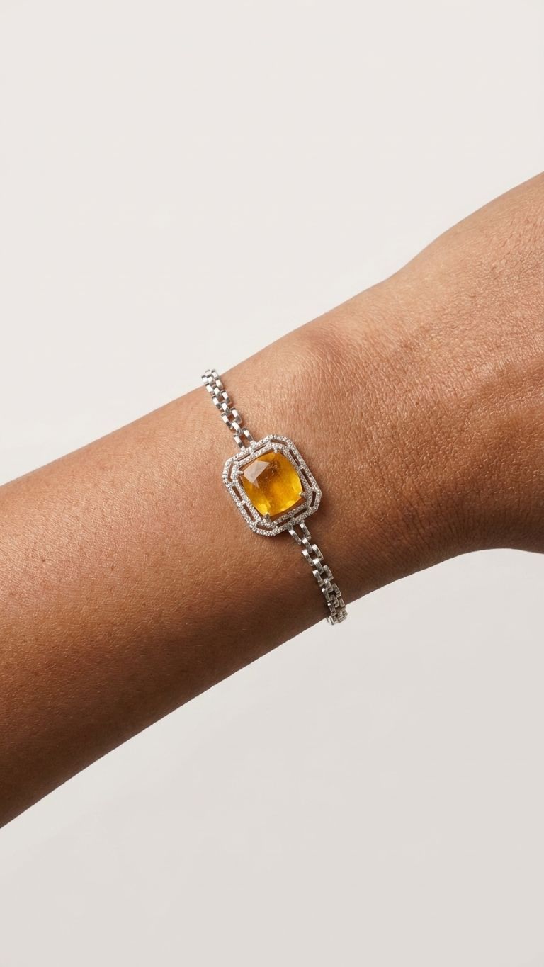 Yellow Sapphire Bracelet view 4 — Bracelets in 92.5 Sterling Silver