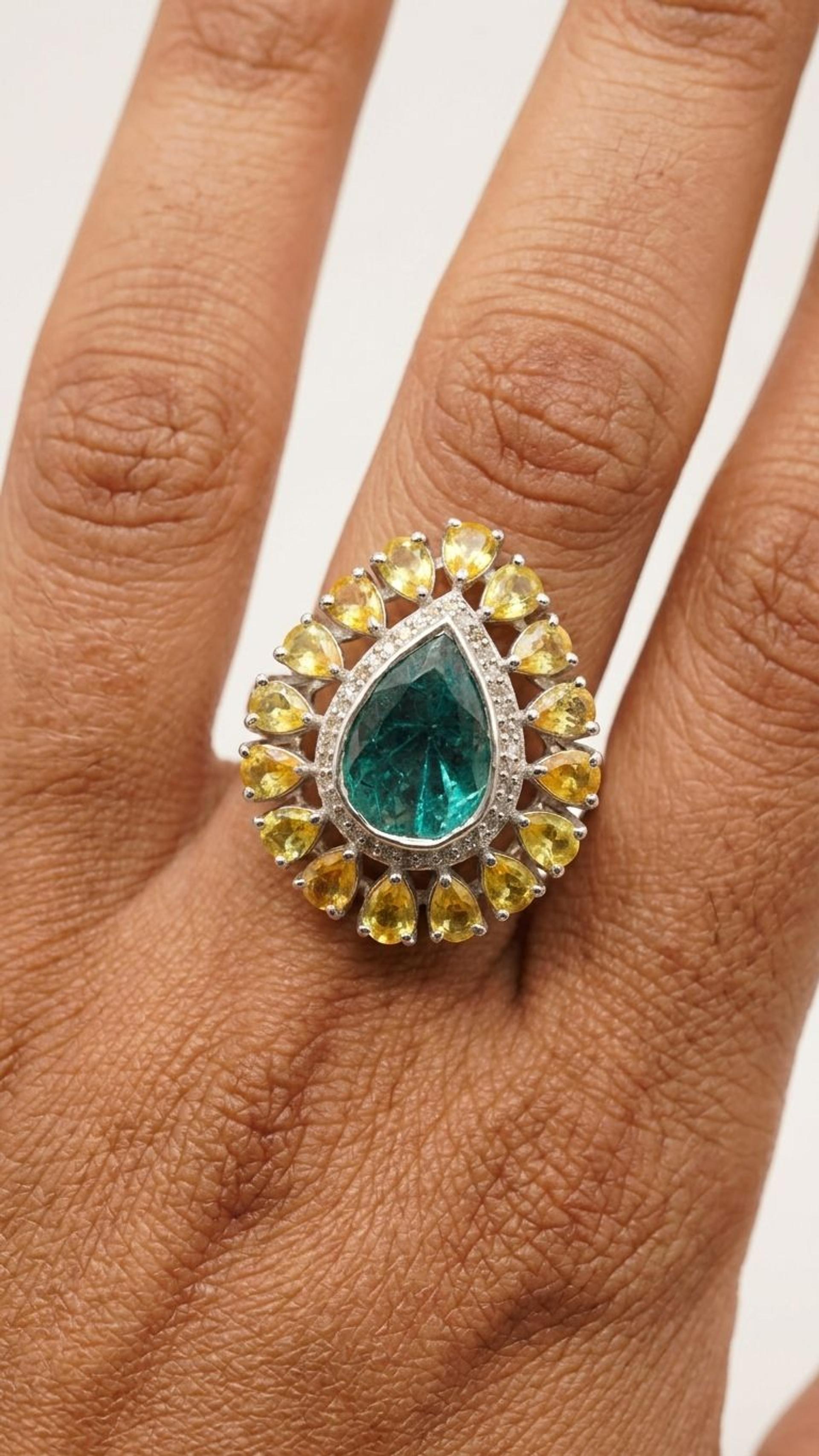 Yellow Sapphire Ring view 4 — Rings in 92.5 Sterling Silver
