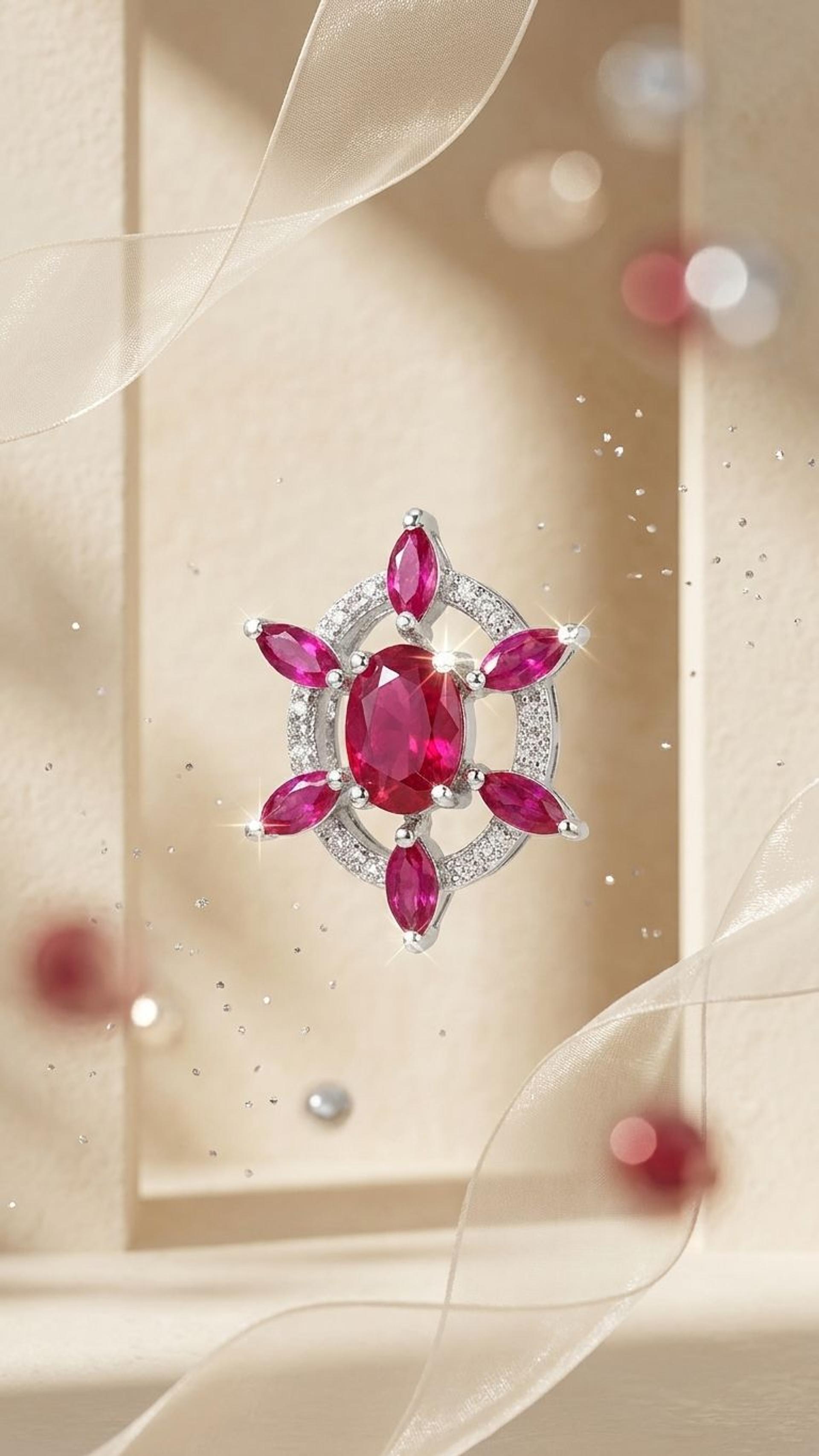 Ruby Stud view 3 — Studs in 92.5 Sterling Silver