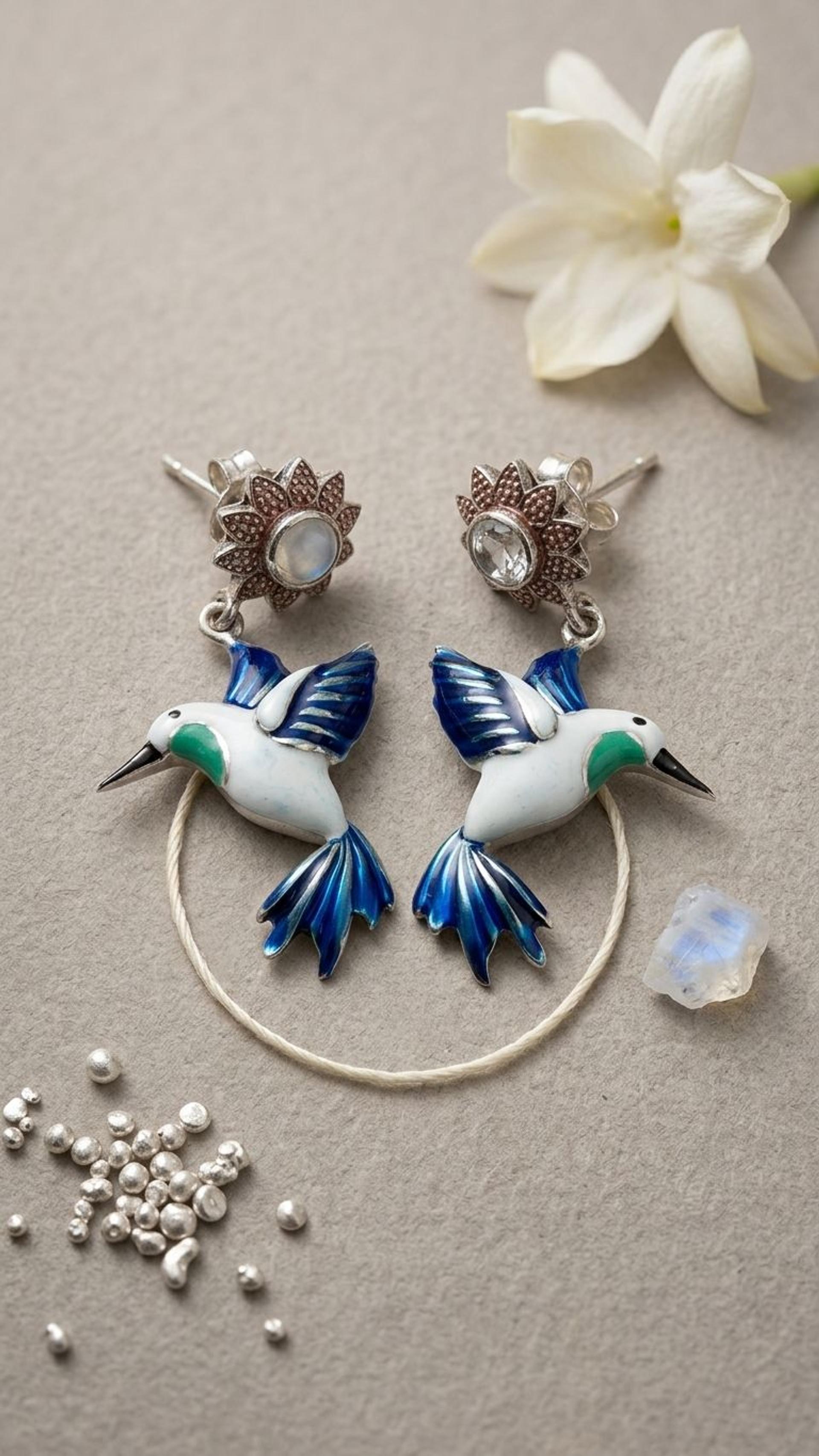 Silver Earrings in 92.5 Sterling Silver — Surya Jewellers Jaipur