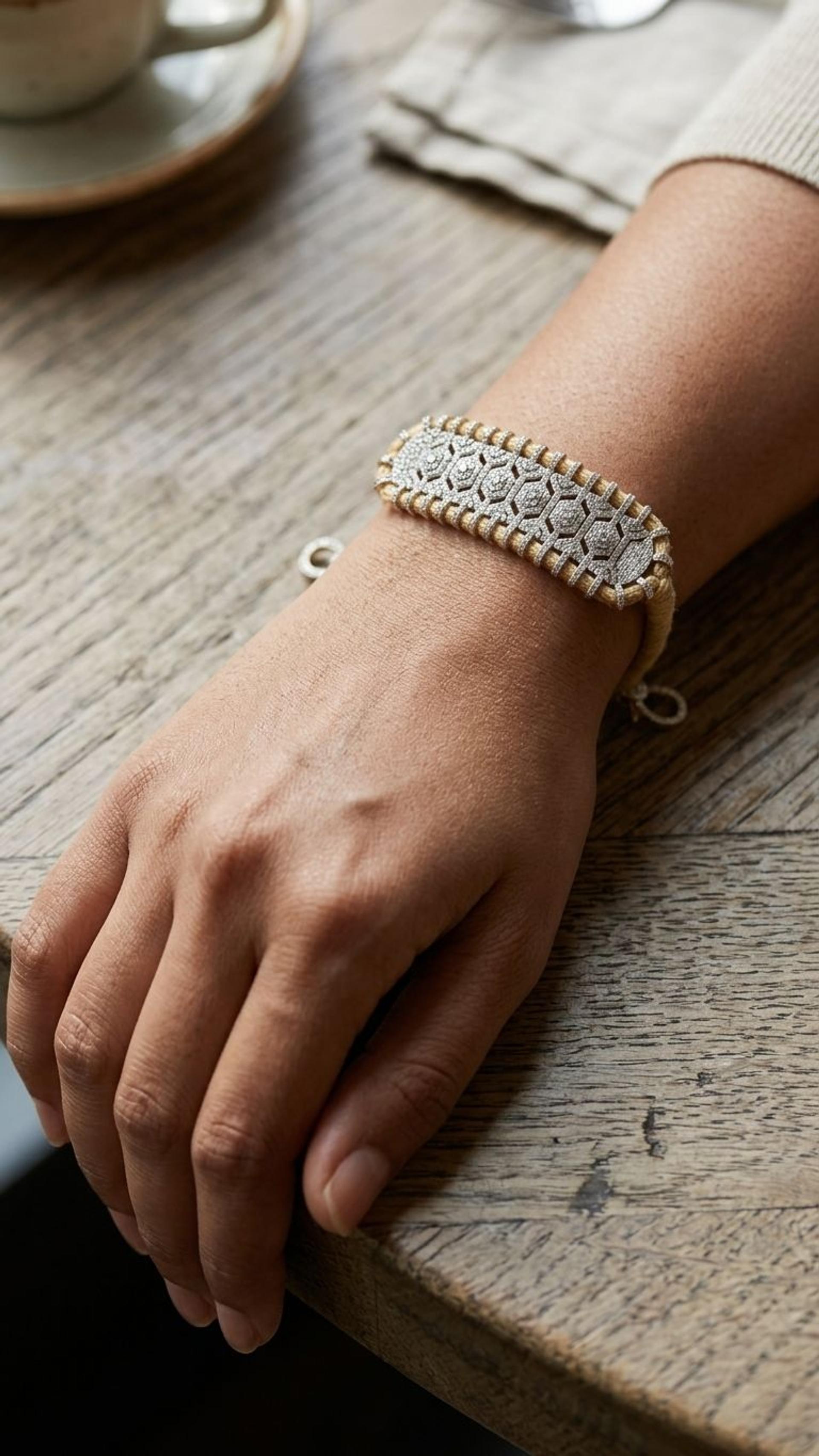 Diamond Bracelet view 4 — Bracelets in 92.5 Sterling Silver