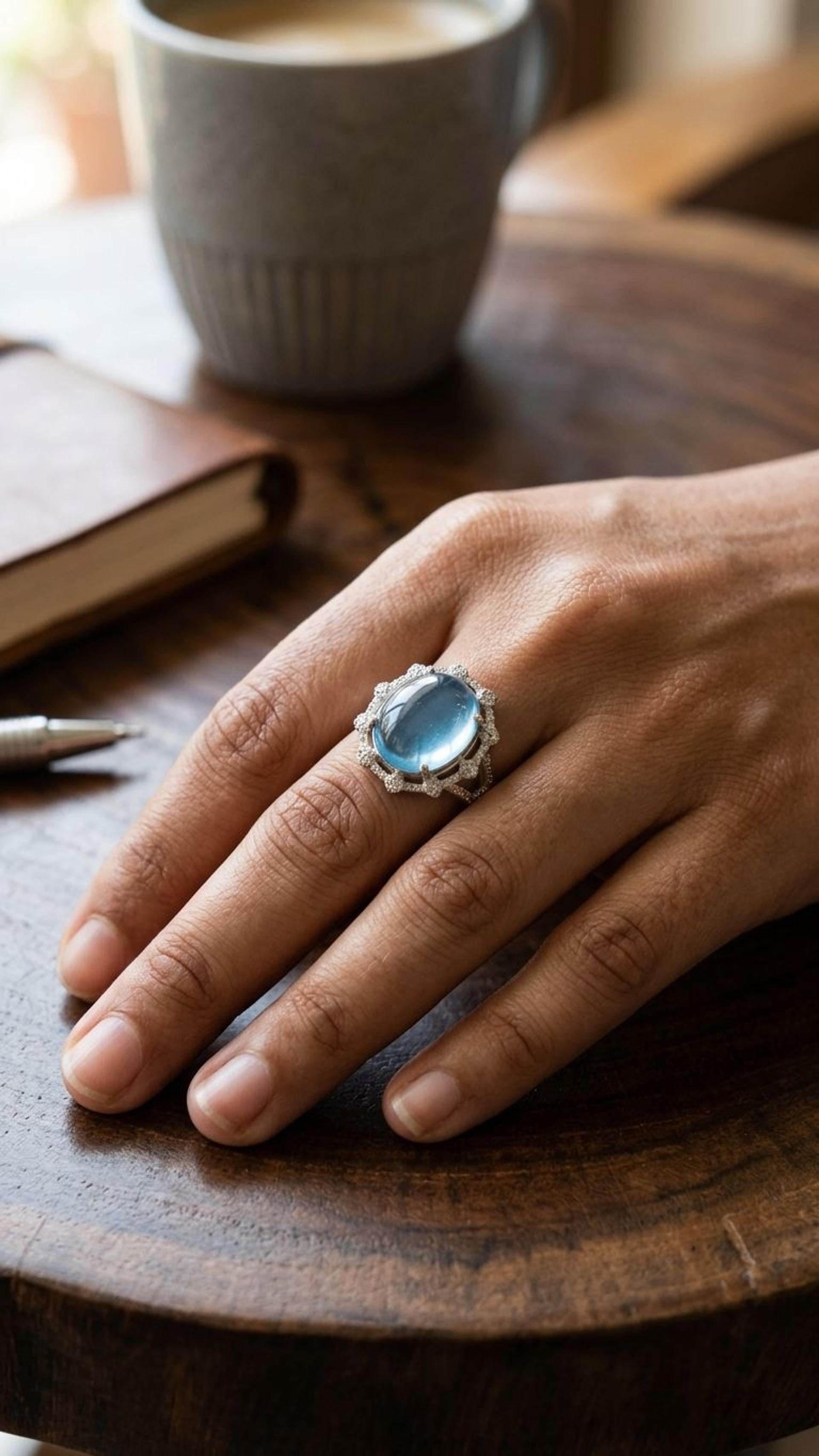 Blue topaz Blue Topaz Ring in 92.5 Sterling Silver — Surya Jewellers Jaipur