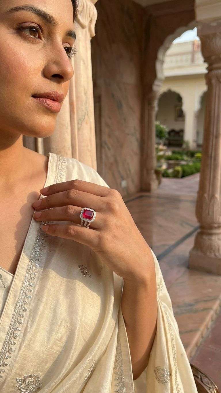 Ruby Ring in 92.5 sterling silver by Surya Jewellers Jaipur