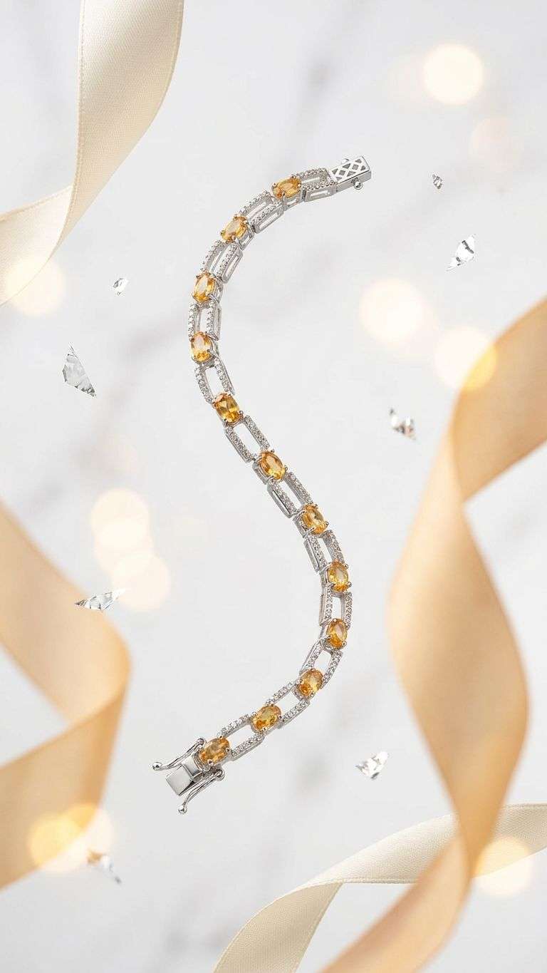 Multi Sapphire Bracelet in 92.5 sterling silver by Surya Jewellers Jaipur