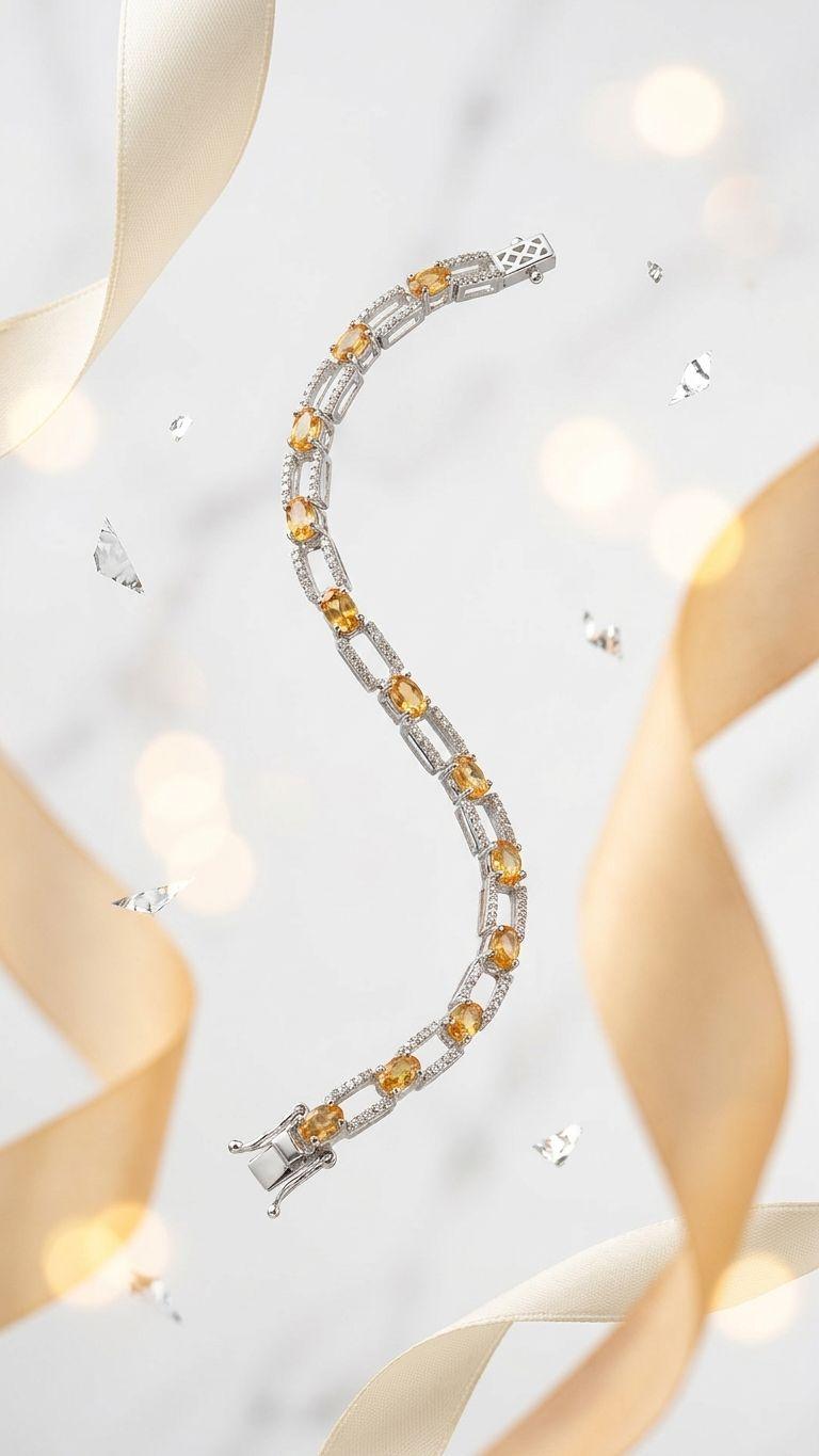 Multi Sapphire Multi Sapphire Bracelet in 92.5 Sterling Silver — Surya Jewellers Jaipur