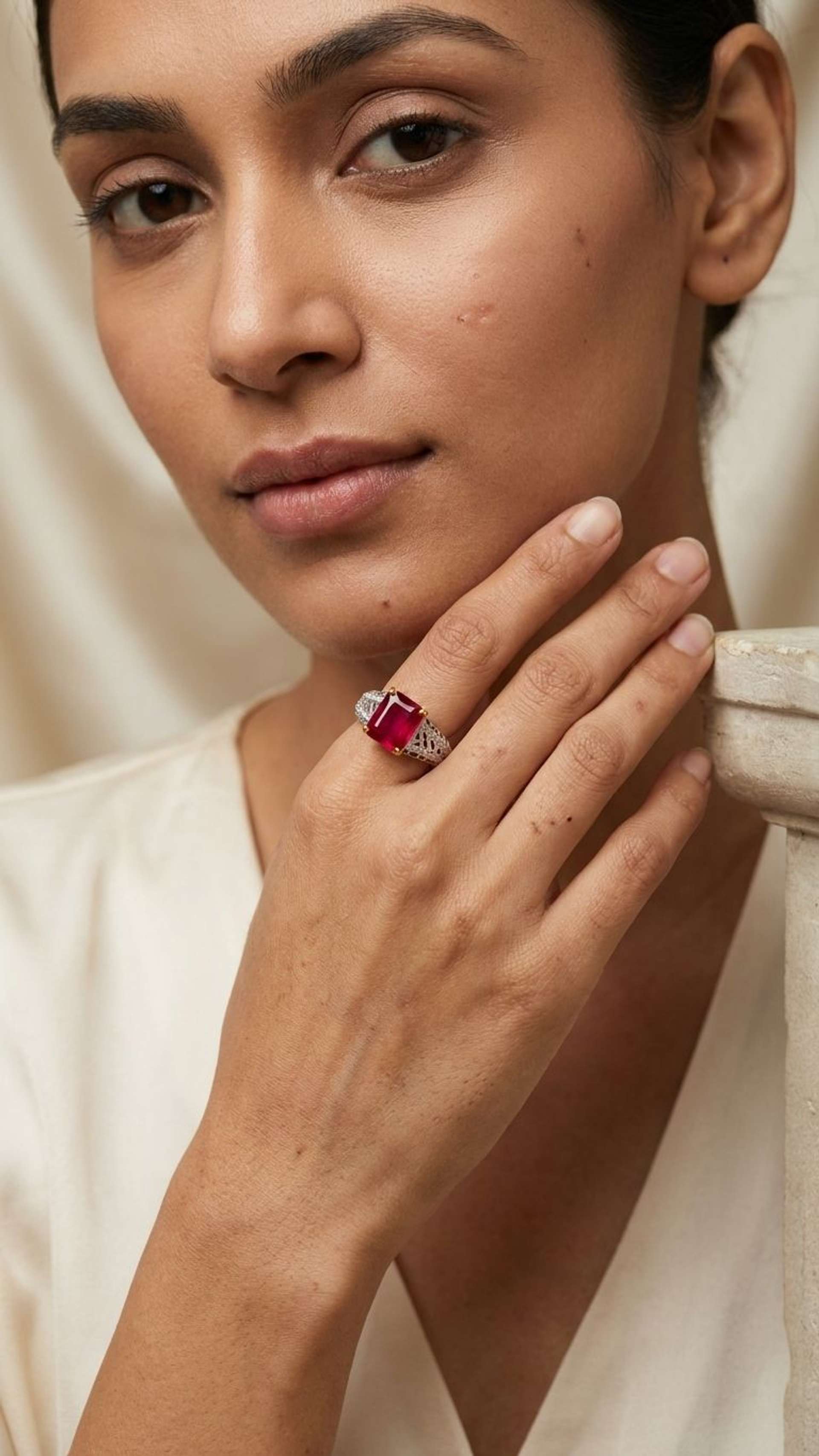 Ruby Ring in 92.5 sterling silver by Surya Jewellers Jaipur