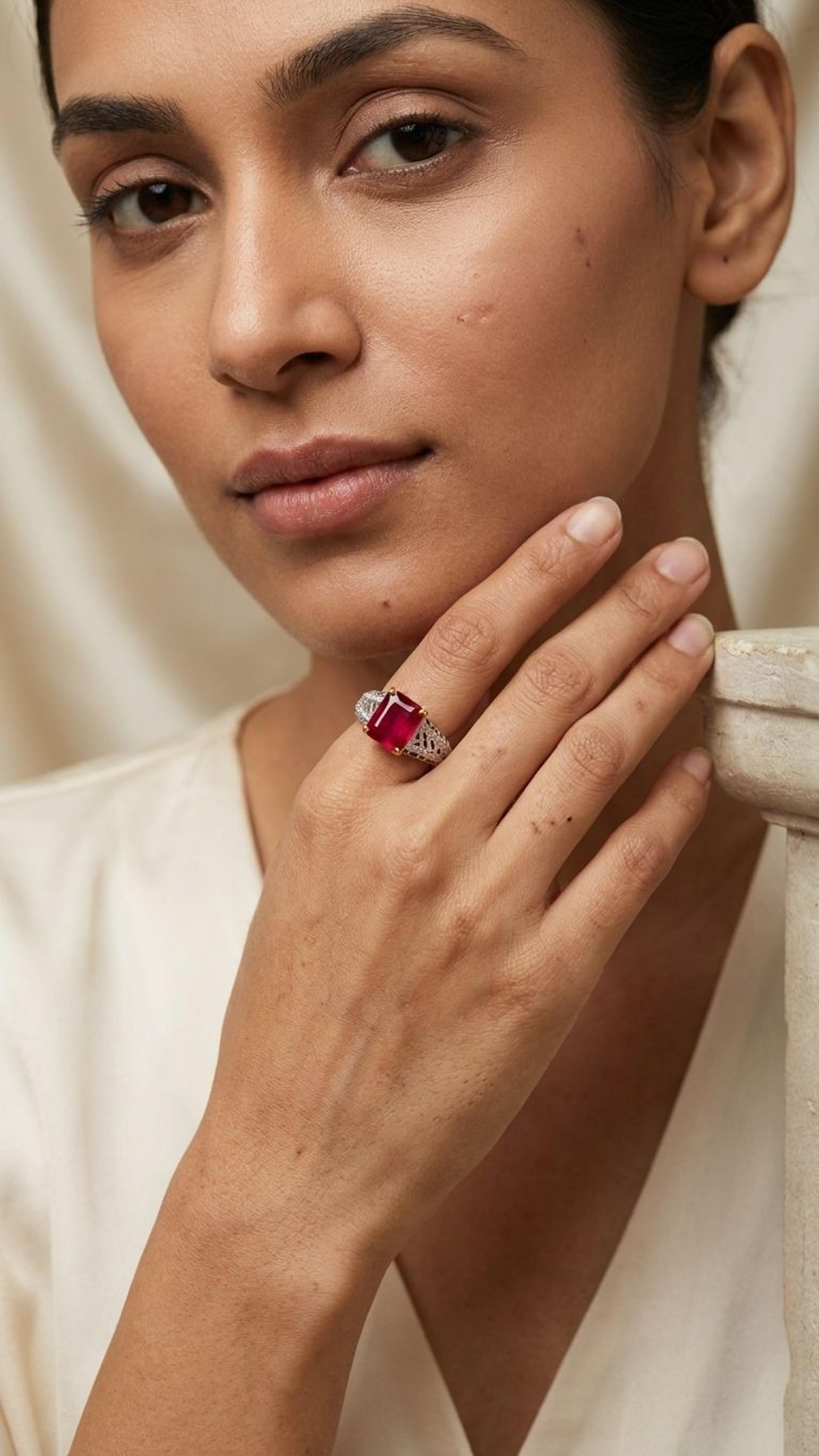 Ruby Ruby Ring in 92.5 Sterling Silver — Surya Jewellers Jaipur