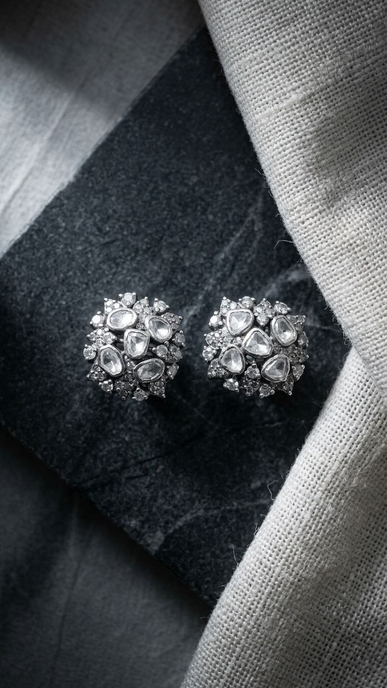 Silver Stud view 4 — Studs in 92.5 Sterling Silver