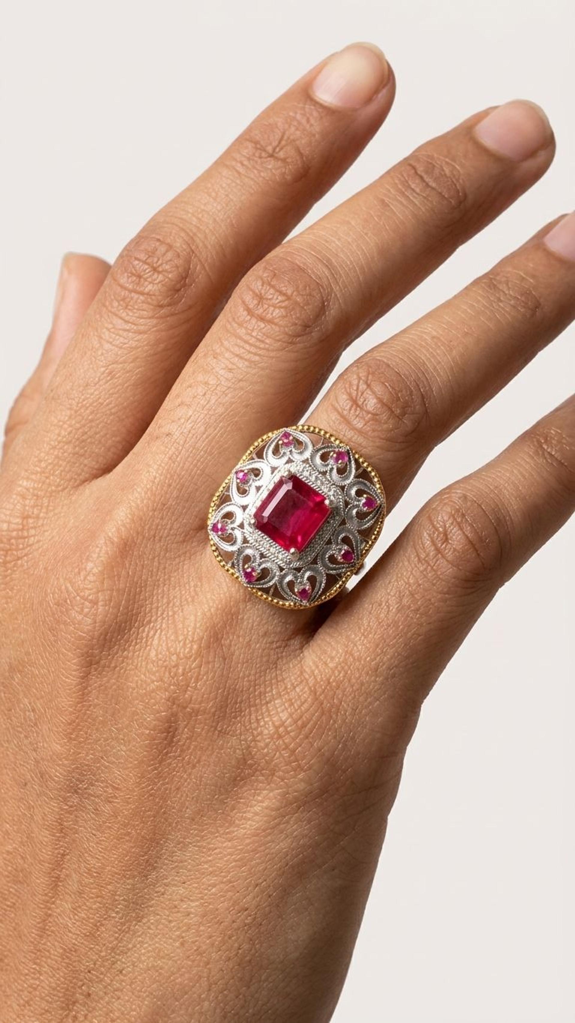 Ruby Ring view 4 — Rings in 92.5 Sterling Silver