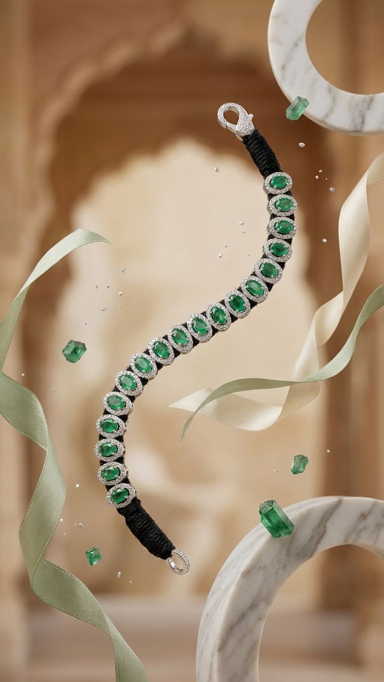 Emerald Bracelet view 4 — Bracelets in 92.5 Sterling Silver