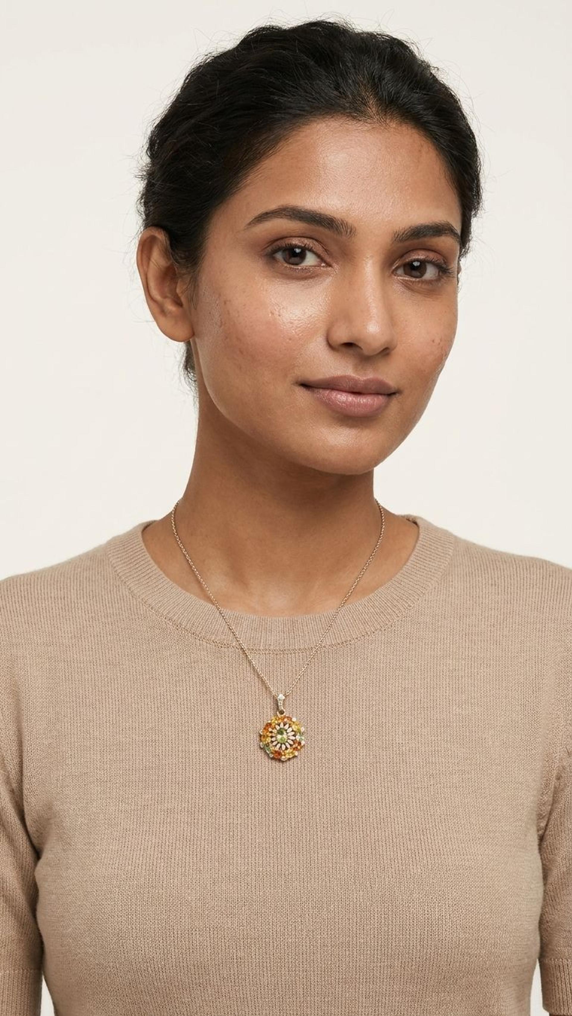 Multi Sapphire Pendant view 4 — Pendants in 92.5 Sterling Silver