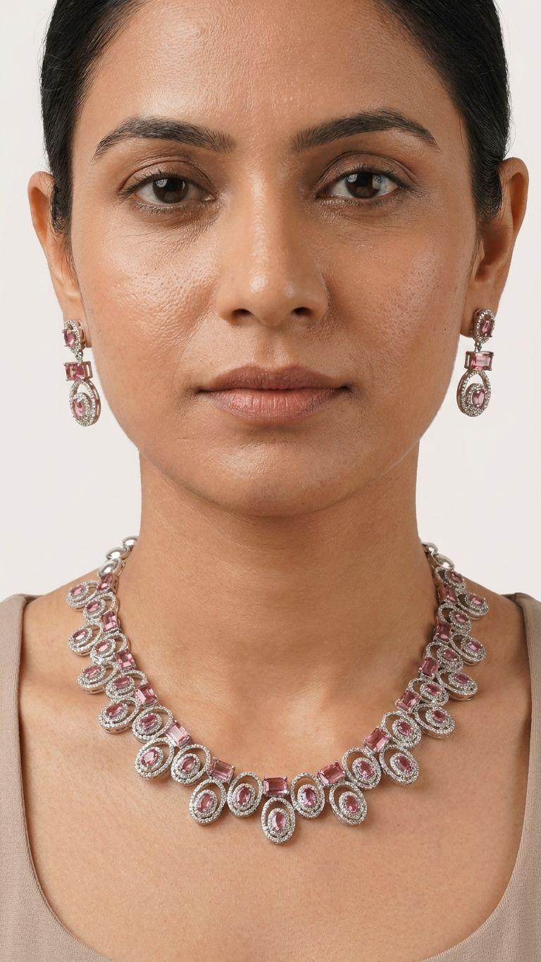Tourmaline Tourmaline Necklace in 92.5 Sterling Silver — Surya Jewellers Jaipur
