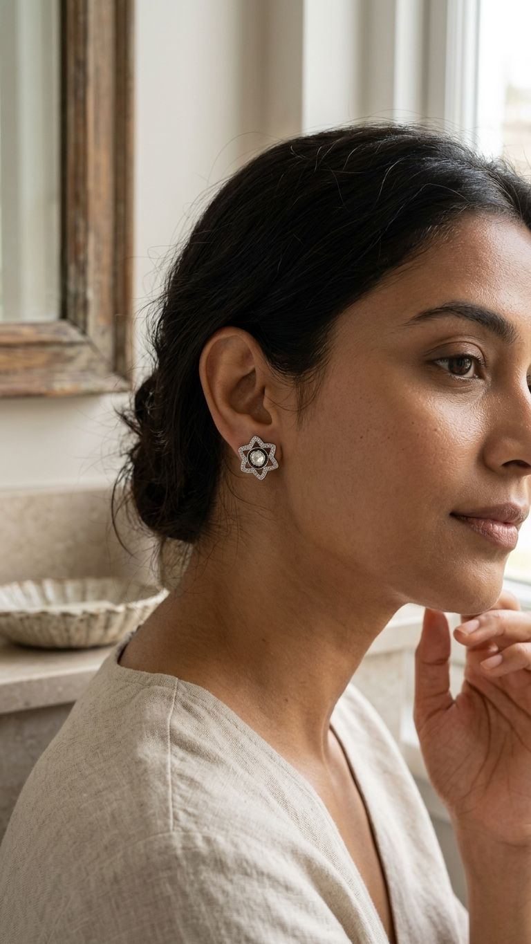 Silver Stud view 3 — Studs in 92.5 Sterling Silver