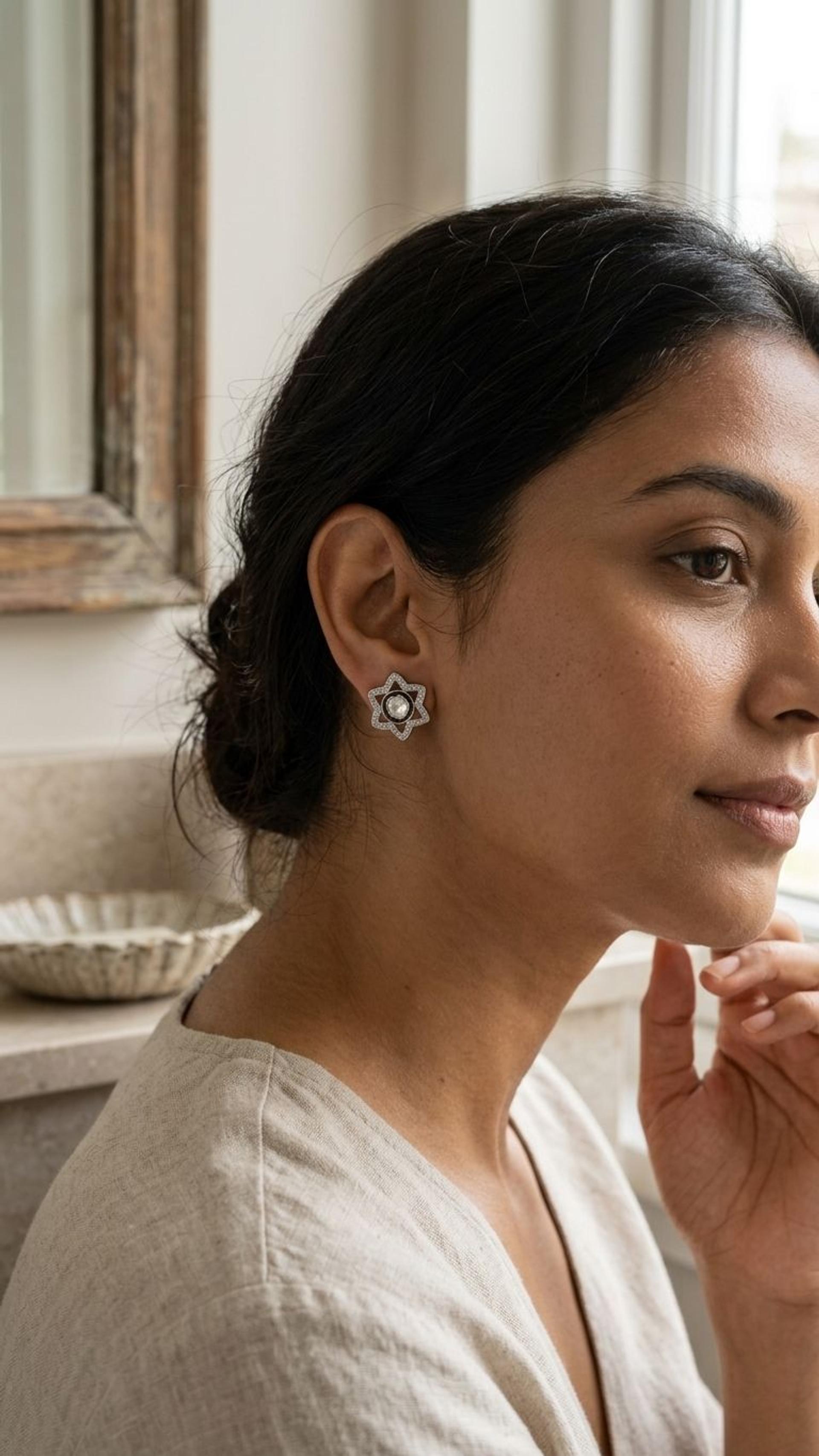 Silver Stud view 3 — Studs in 92.5 Sterling Silver