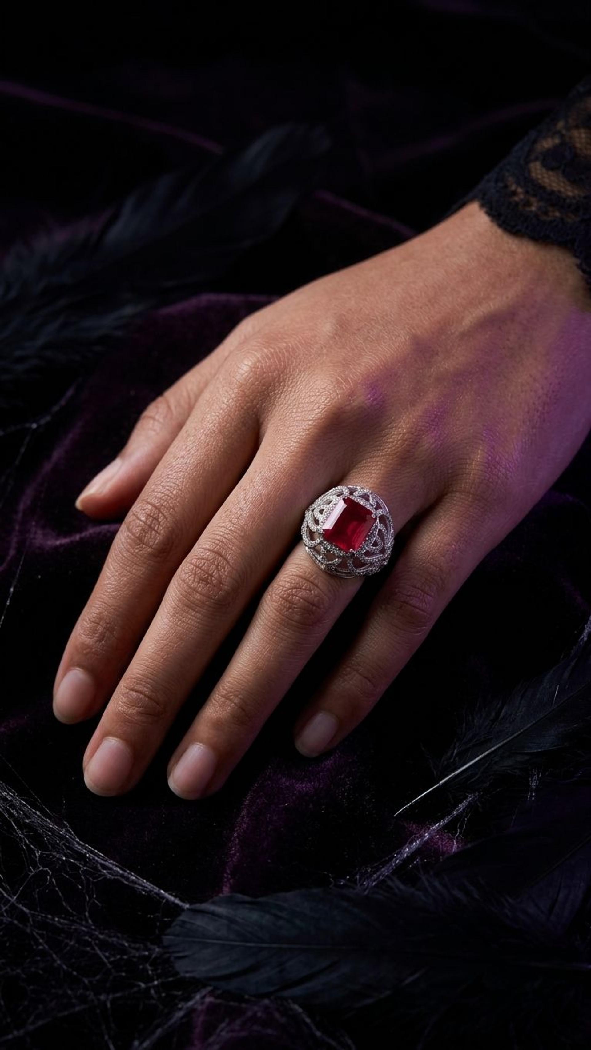 Ruby Ring view 3 — Rings in 92.5 Sterling Silver