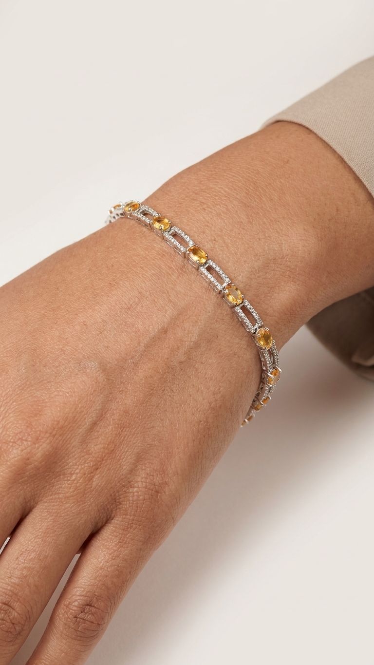 Multi Sapphire Bracelet view 4 — Bracelets in 92.5 Sterling Silver