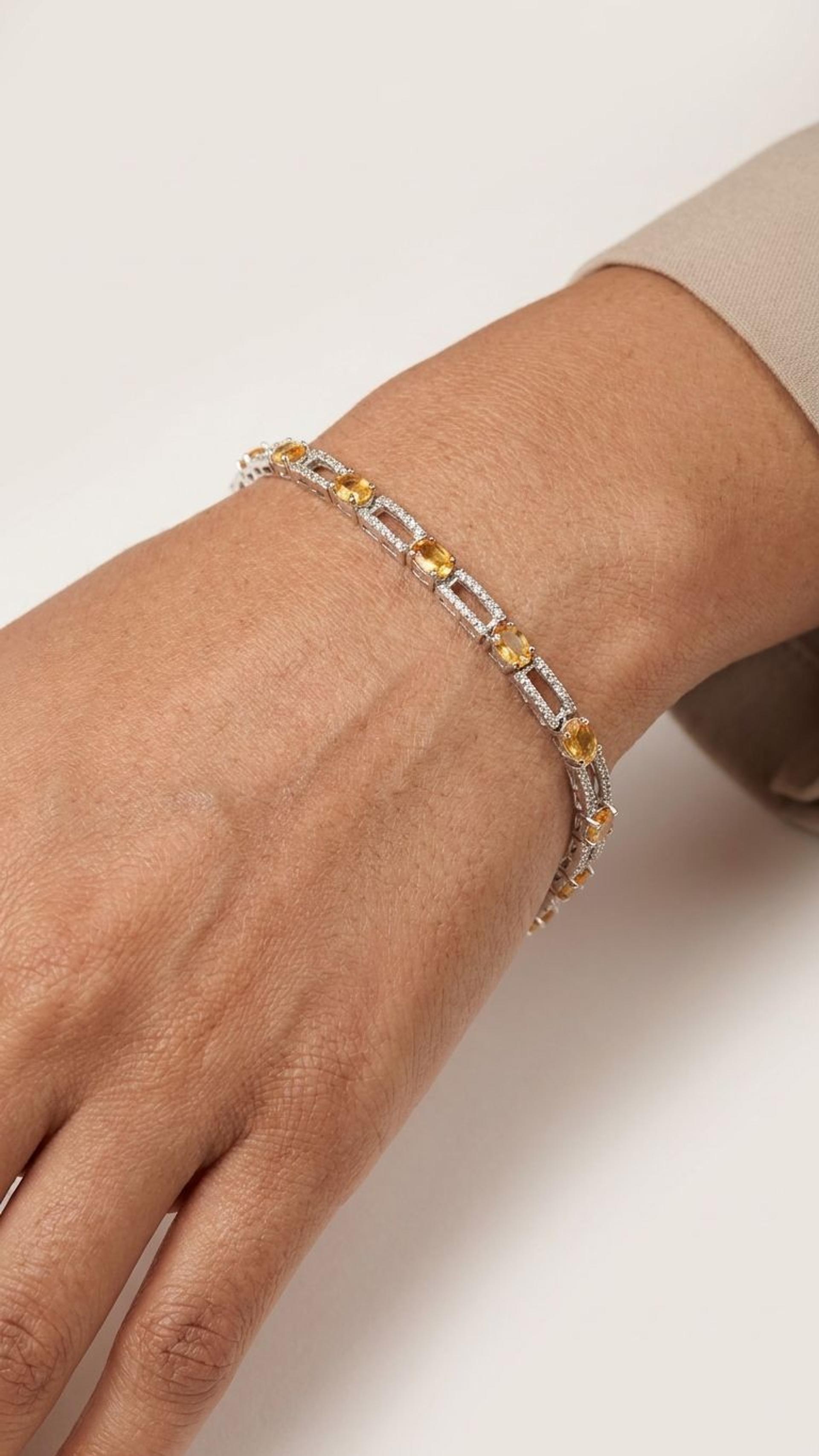 Multi Sapphire Bracelet view 4 — Bracelets in 92.5 Sterling Silver