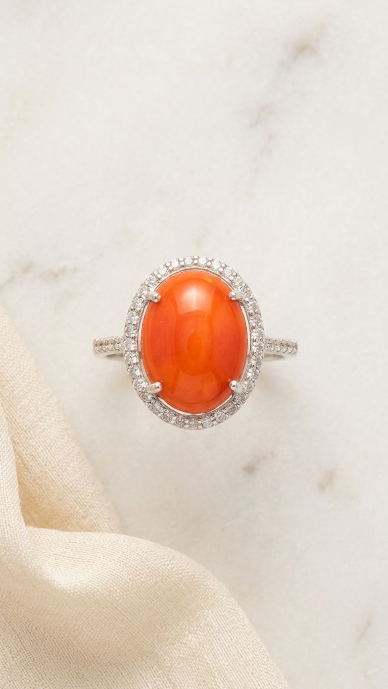 Coral Ring view 2 — Rings in 92.5 Sterling Silver