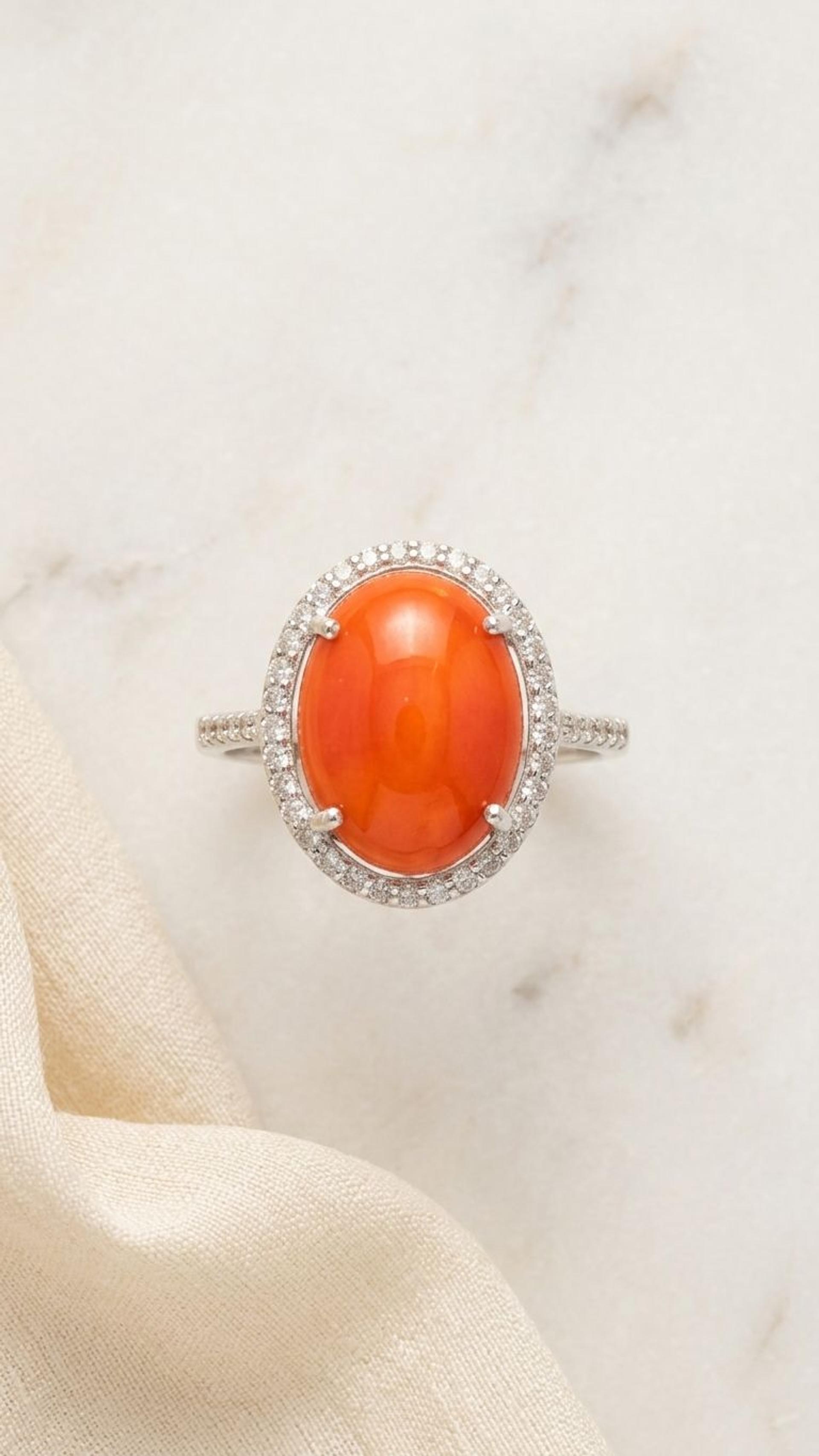 Coral Ring view 2 — Rings in 92.5 Sterling Silver