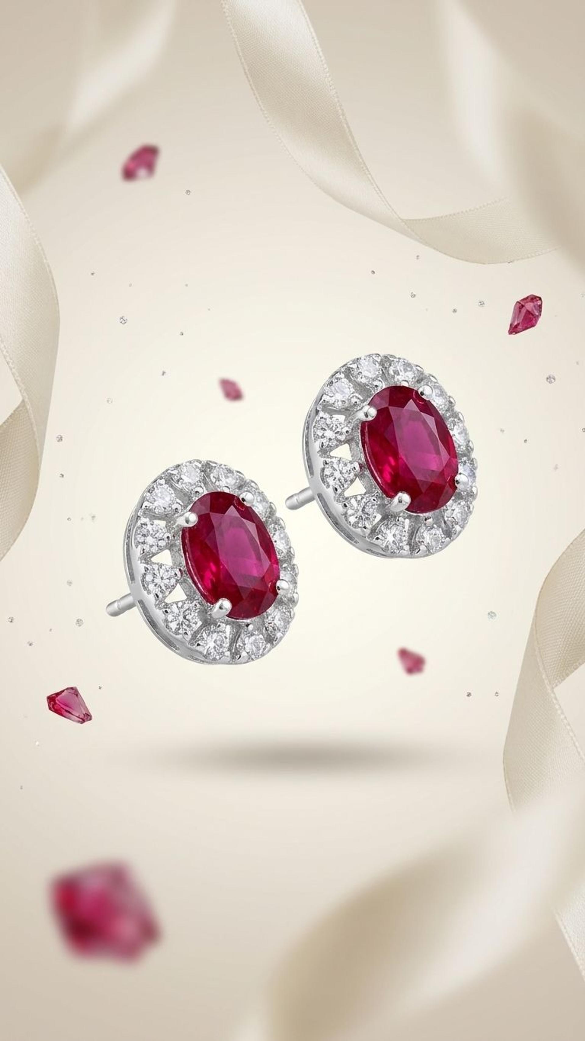 Ruby Stud view 4 — Studs in 92.5 Sterling Silver