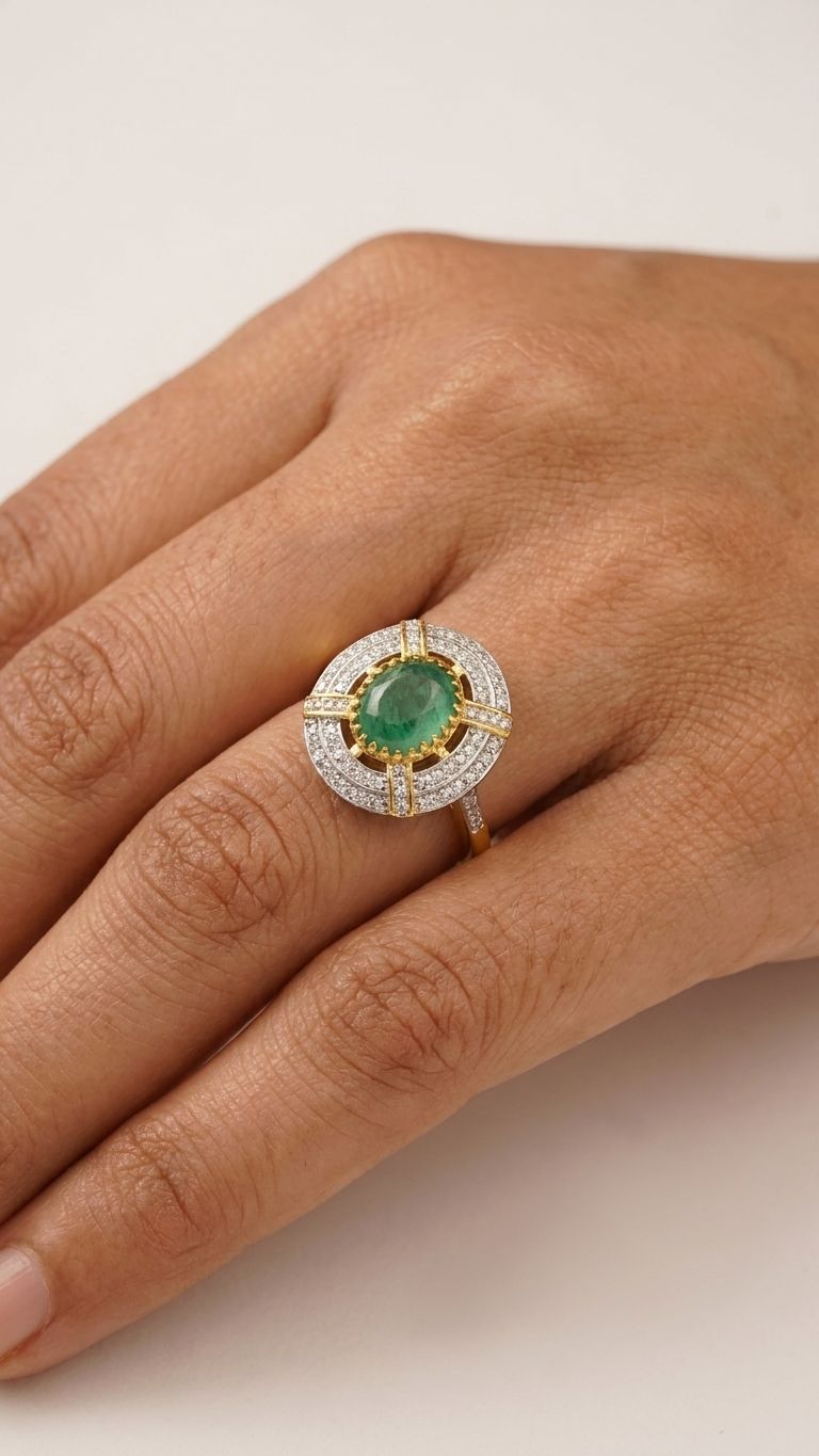 Emerald Ring view 2 — Rings in 92.5 Sterling Silver