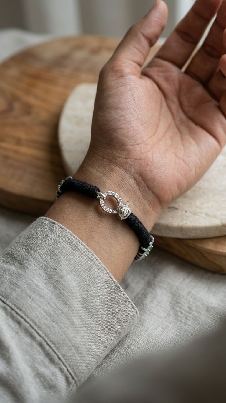 Emerald Bracelet view 4 — Bracelets in 92.5 Sterling Silver